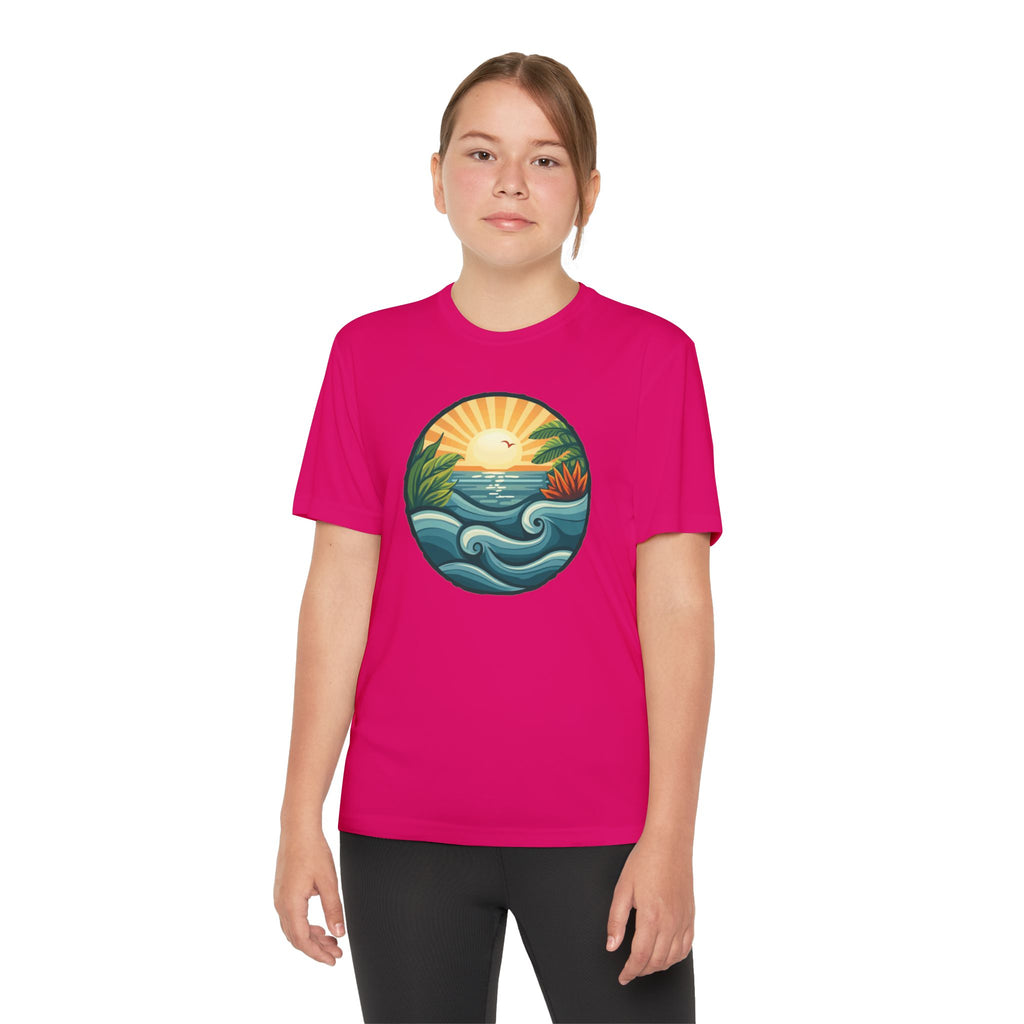 Beach Shirt Youth Competitor Tee, Kids Surf Tee, Summer Vacation Top, Ocean Lover T-Shirt, Coastal Clothing