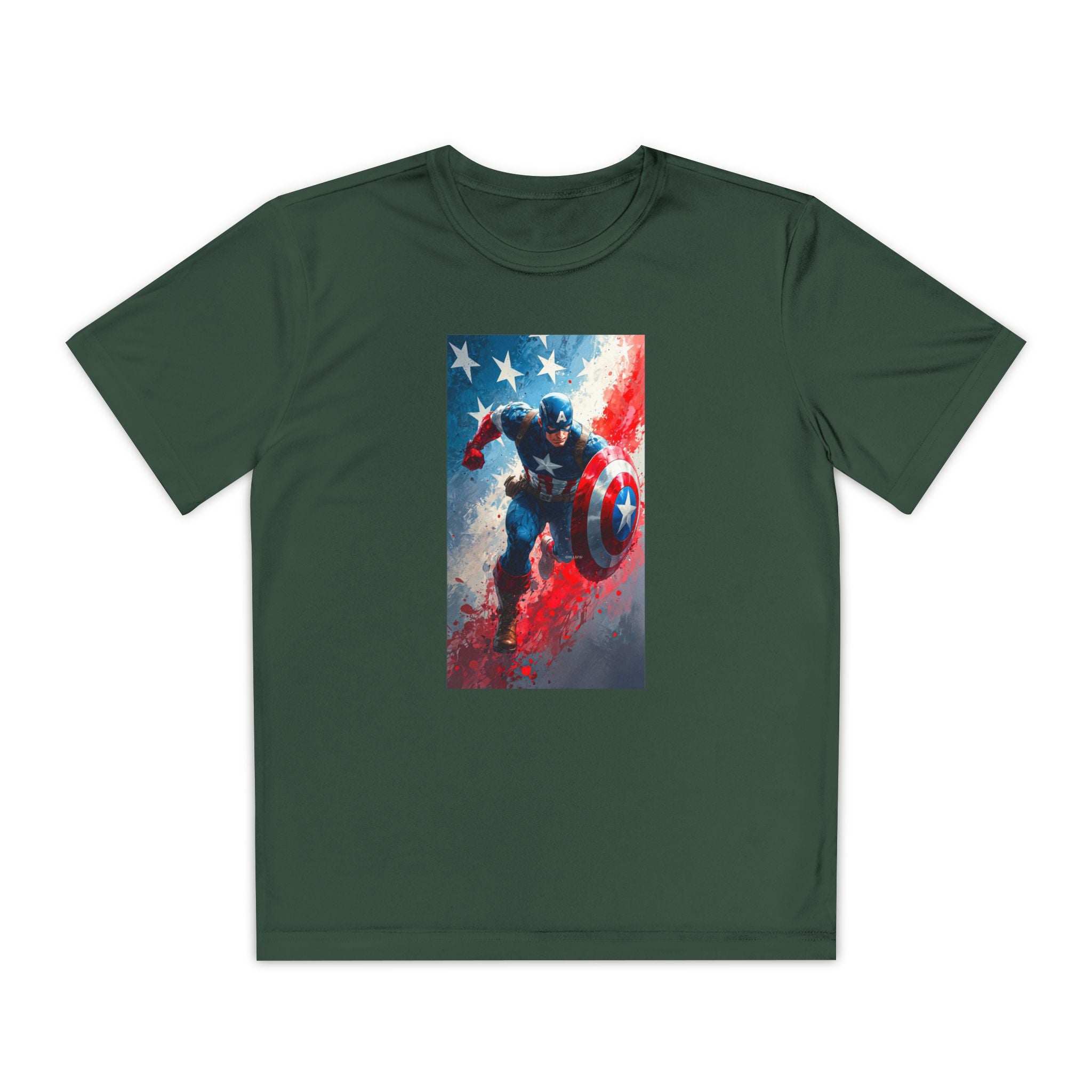 Captain America Superhero Marvel Patriotic, Kids Graphic T-Shirt, Boys Hero Top, Girls Comic Book Clothing, Birthday