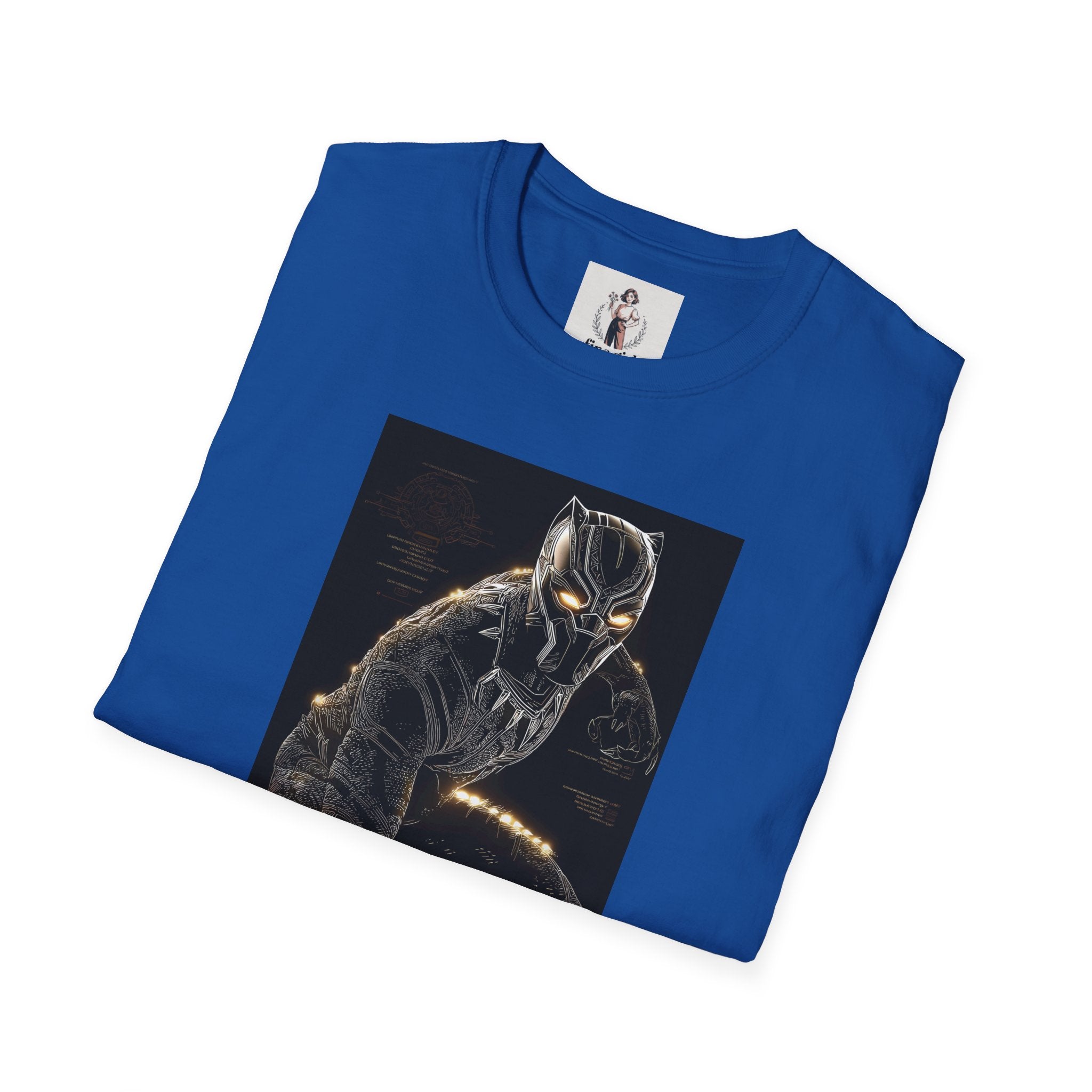 The Black Panther Superhero Marvel Unisex Softstyle T-Shirt, Comic Book Tee, Geeky Clothing, Cosplay Costume Top