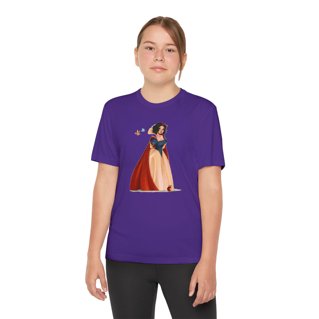 Snow White Youth T-Shirt Sports Graphic Tee, Cool Athletic Shirt for Kids, Perfect for Sports Events, Team Spirit