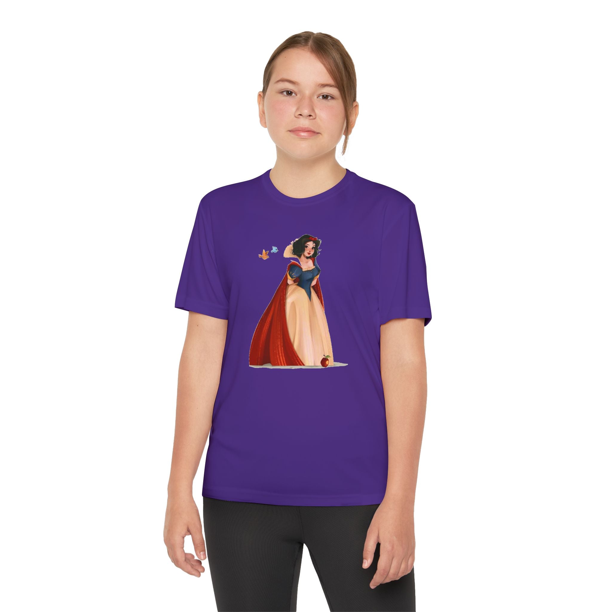 Snow White Youth T-Shirt Sports Graphic Tee, Cool Athletic Shirt for Kids, Perfect for Sports Events, Team Spirit