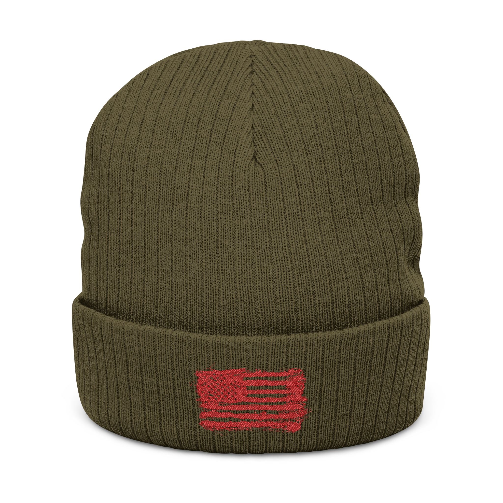 Stylish Embroidered Beanie with Patriotic Flag Design | Winter Hat, Cozy Headwear, Gifts for Him, Outdoor Apparel, Fashionable Knitwear