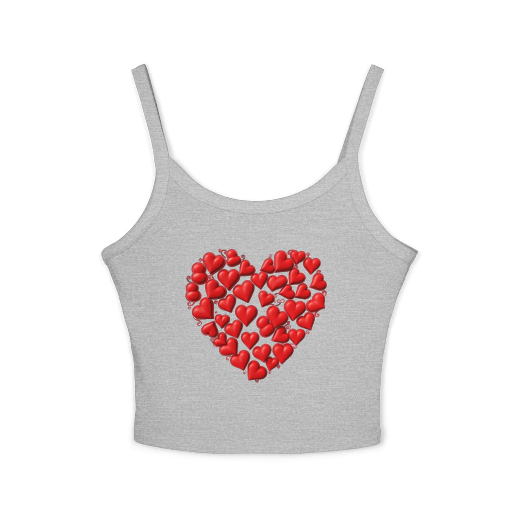Heart Tank Top, Love Cami, Valentine's Day Shirt, Romantic Sleeveless Tee, Women's Summer Blouse, Cute Spaghetti Strap Tank