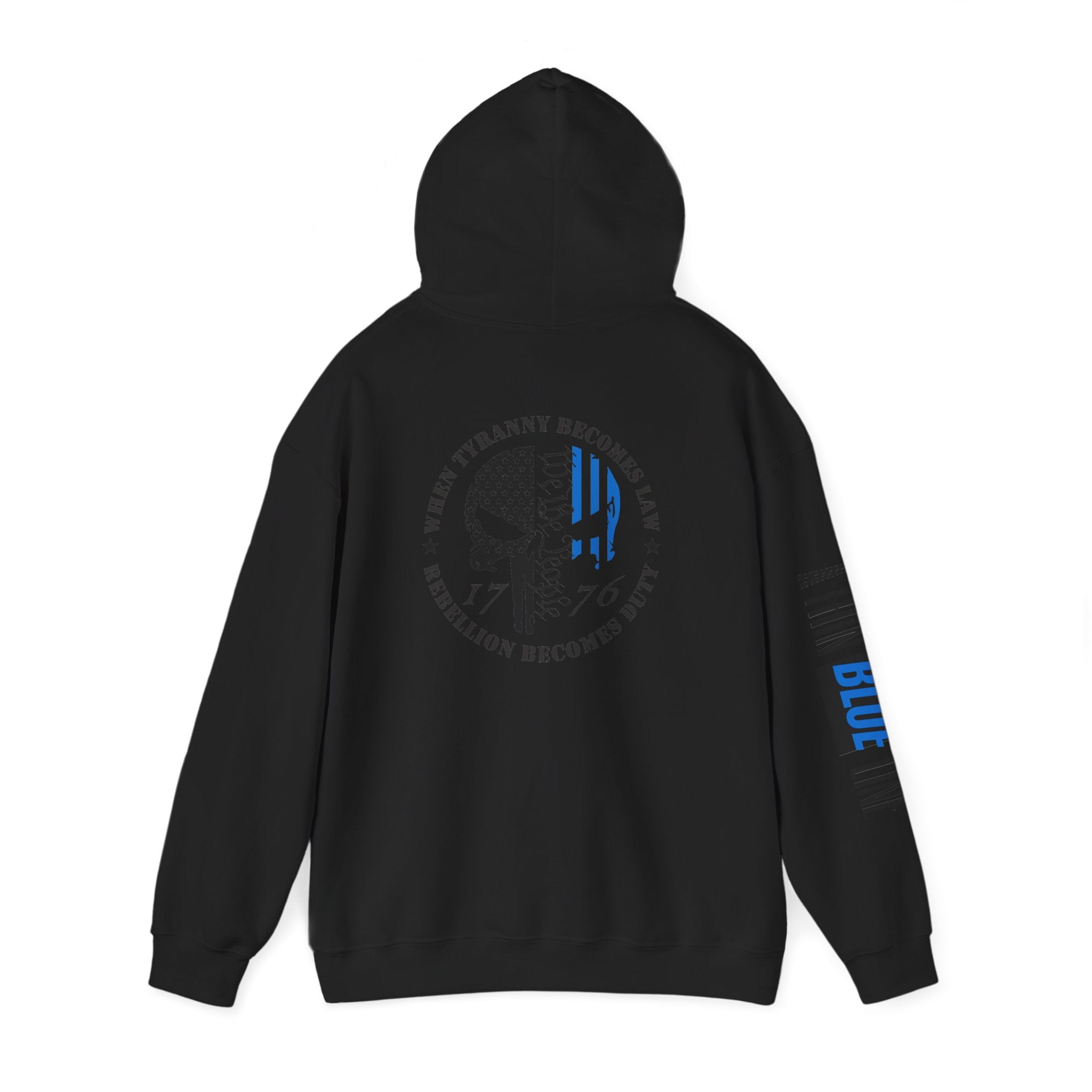 Thin Blue Line Law Enforcement Patriotic Hoodie, Police Support Sweatshirt, Law Enforcement Gift, Patriotic Hooded Pullover, USA Flag