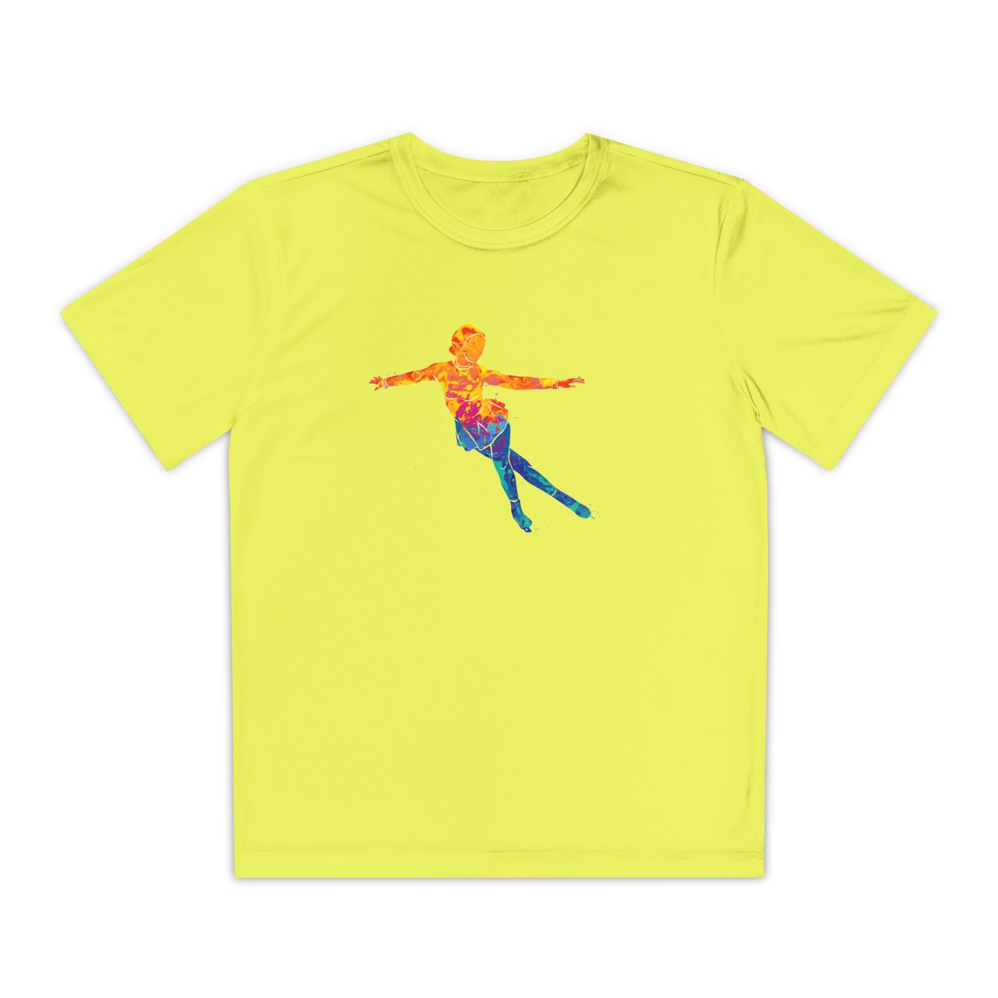 Ice Skating Youth Sports Graphic Tee, Cool Athletic Shirt for Kids, Perfect for Sports Events, Team Spirit, Birthday Gift, Summer Activities