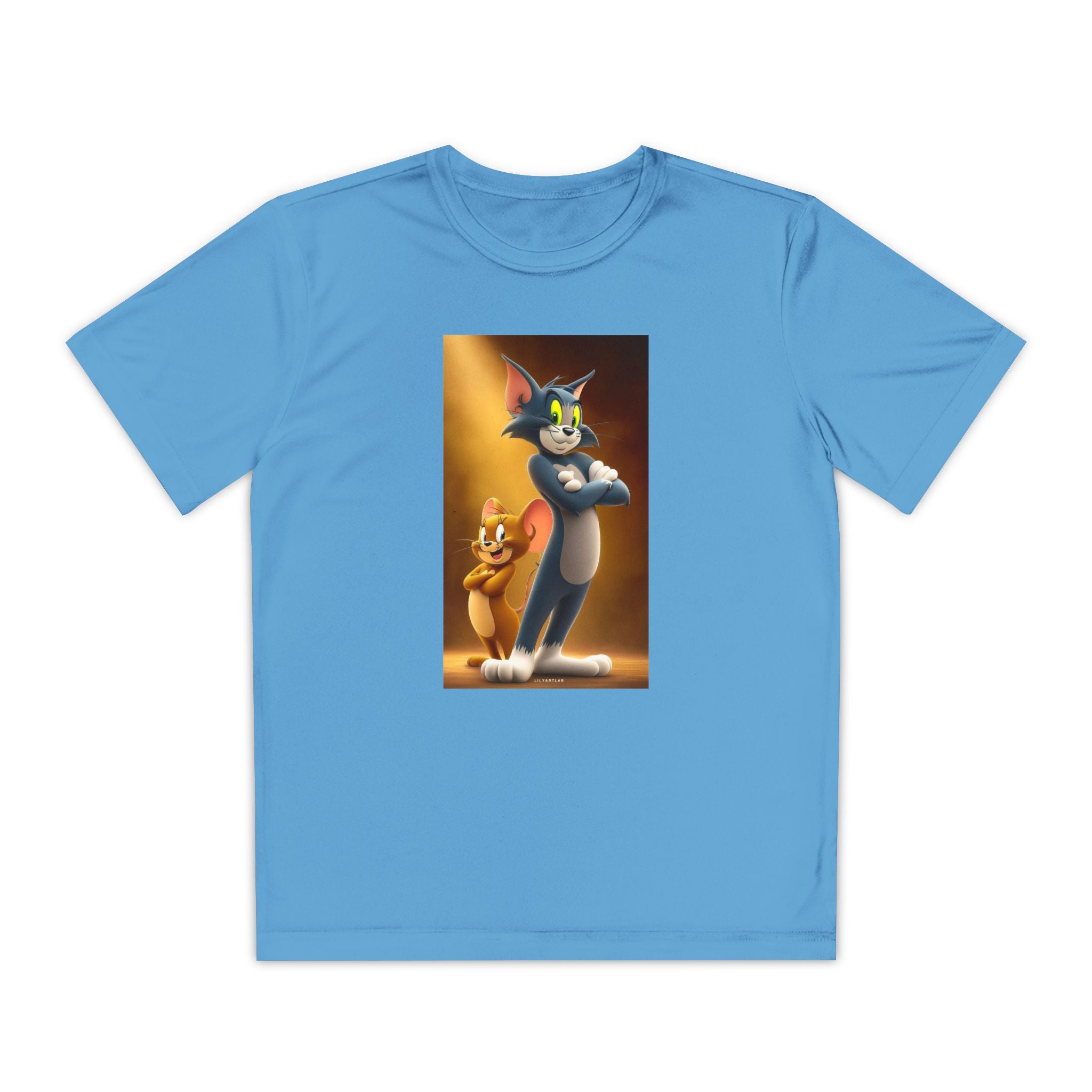 Youth Competitor Tee with Tom And Jerry design, Cartoon Graphic Kid's T-Shirt, Kids Tee, Children's Clothing, Funny Tee for Boys and Girls
