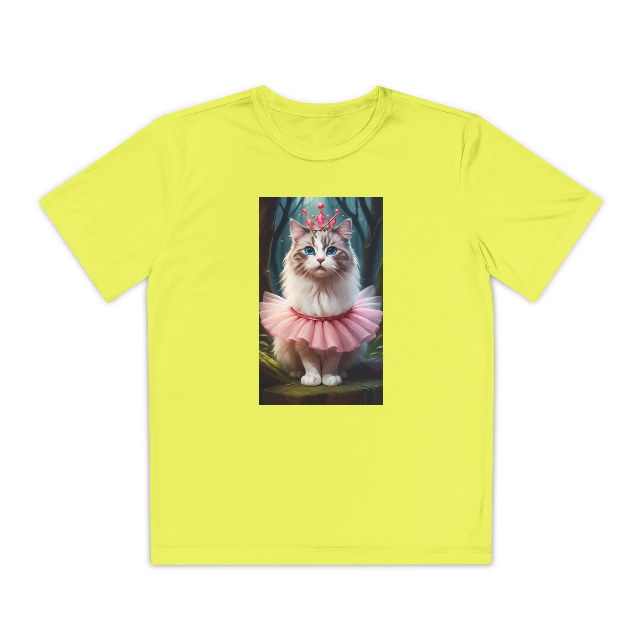 Graphic Tee, Cute Cartoon Kitten, Kids Animal Lover Shirt, Kitty Princess Design, Youth Tee for Girls and Boys, Funny Cat Shirt, Gift for