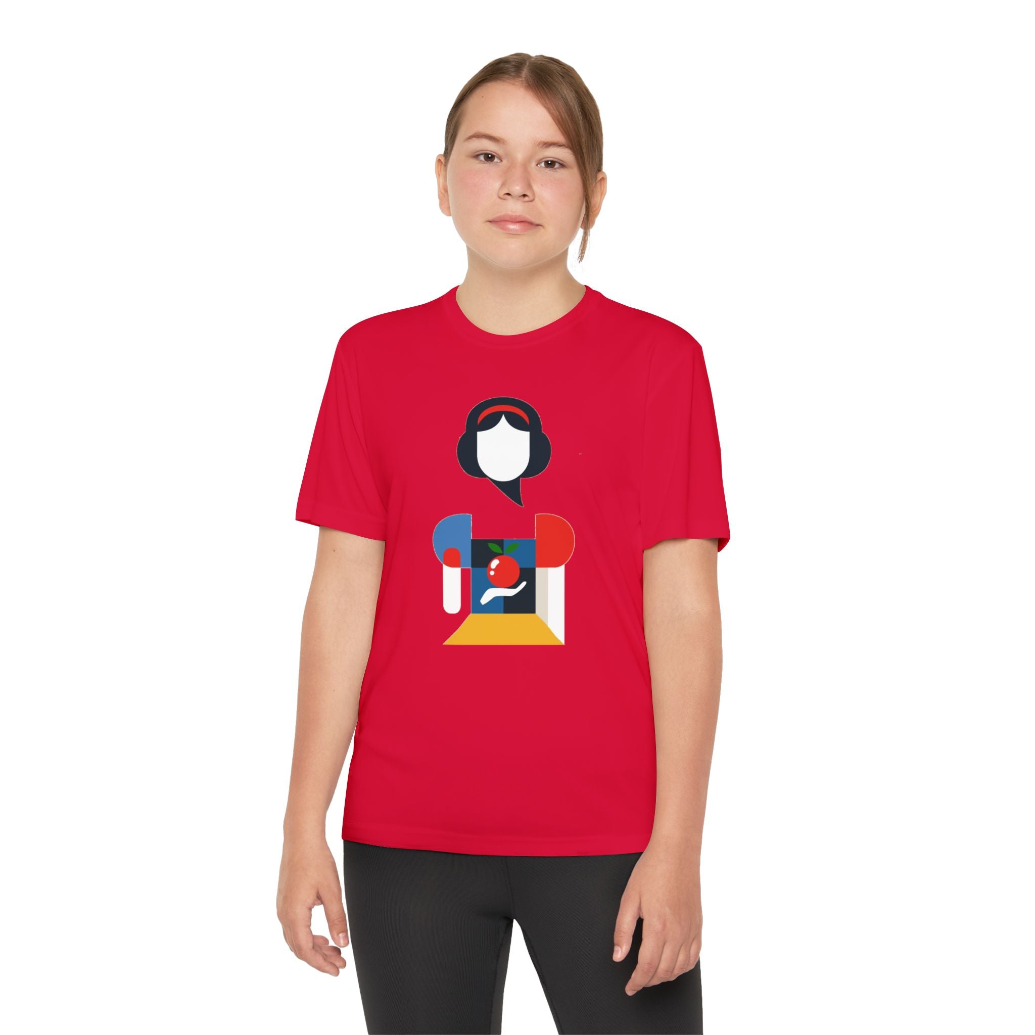 Snow White Youth T-Shirt Sports Graphic Tee, Cool Athletic Shirt for Kids, Perfect for Sports Events, Team Spirit