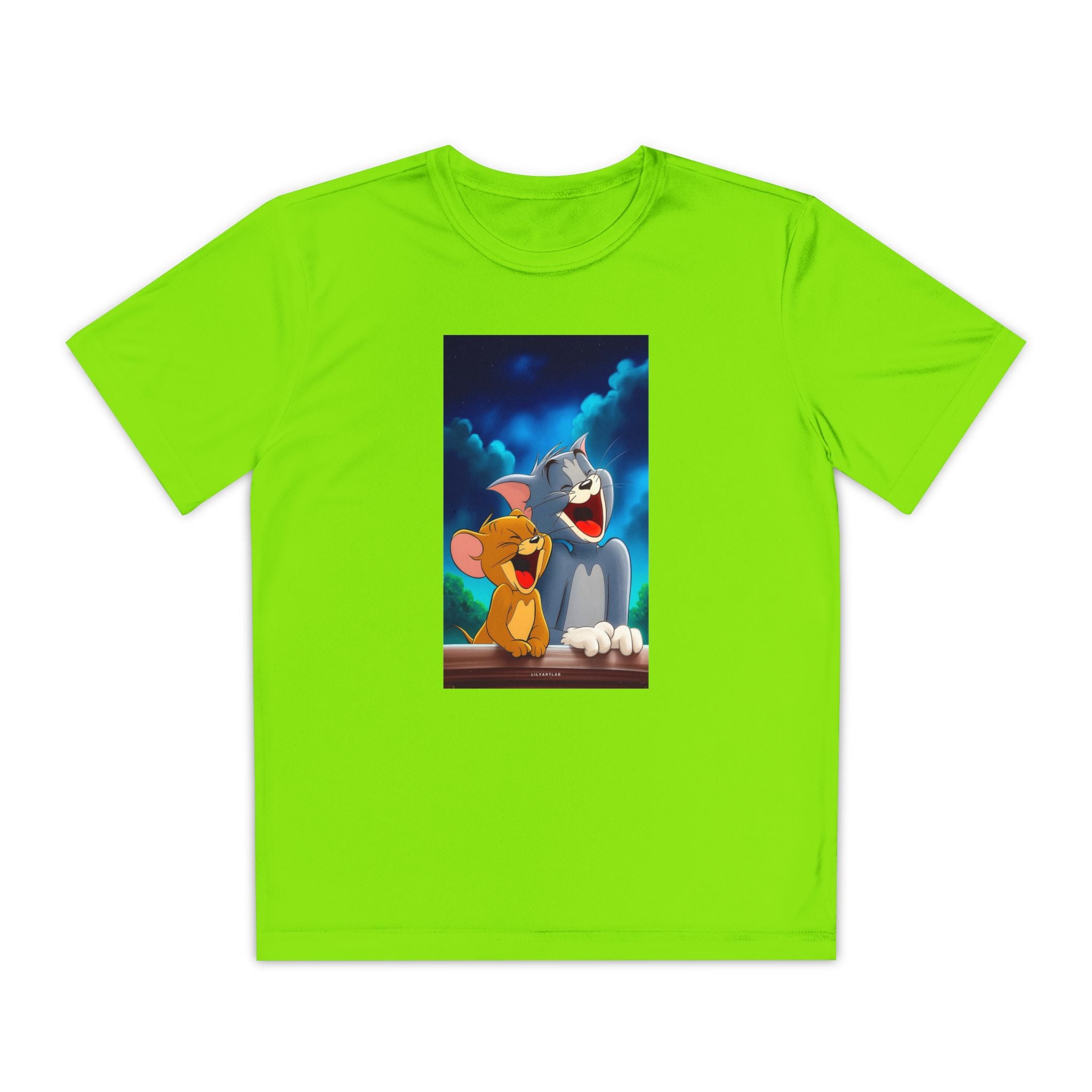 Youth Competitor Tee with Tom And Jerry design, Cartoon Graphic Kid's T-Shirt, Kids Tee, Children's Clothing, Funny Tee for Boys and Girls