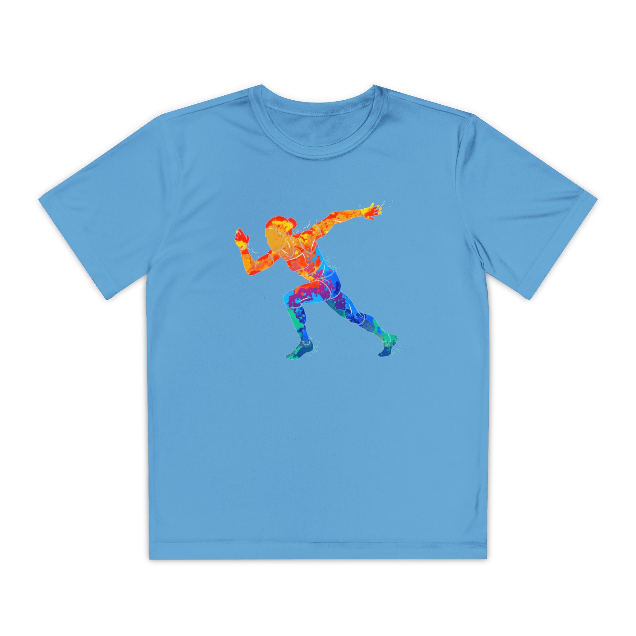 Running Youth T-Shirt Sports Graphic Tee, Cool Athletic Shirt for Kids, Perfect for Sports Events, Team Spirit
