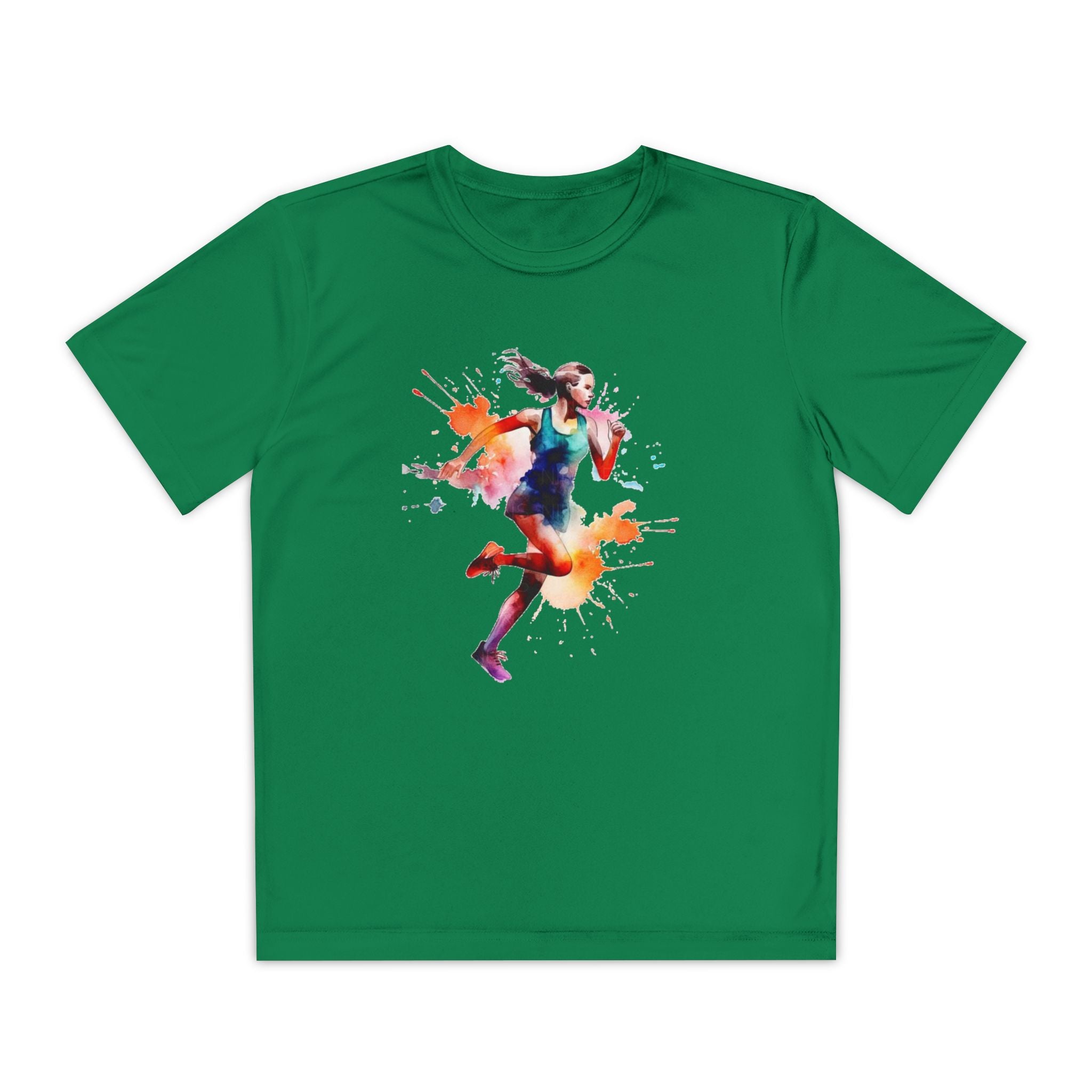 Running Youth T-Shirt Sports Graphic Tee, Cool Athletic Shirt for Kids, Perfect for Sports Events, Team Spirit