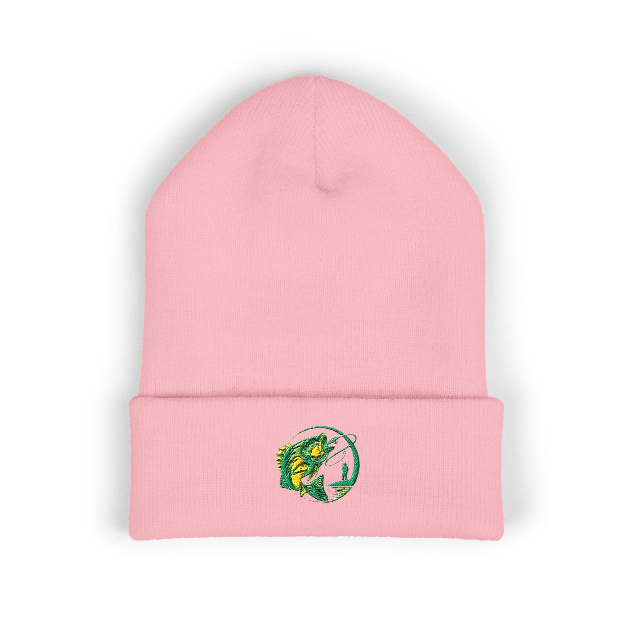 Embroidered Fishing Beanie, Fisherman Gift, Outdoor Winter Hat, Fishing Lover Apparel, Fishing Beanie with Embroidery