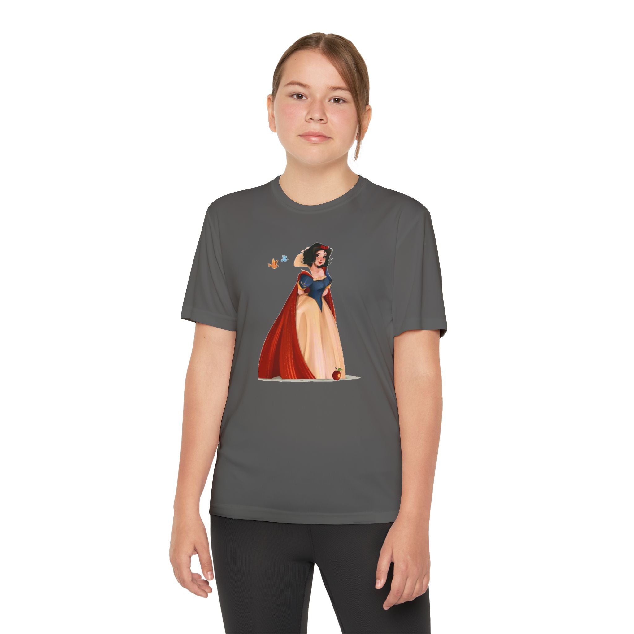 Snow White Youth T-Shirt Sports Graphic Tee, Cool Athletic Shirt for Kids, Perfect for Sports Events, Team Spirit