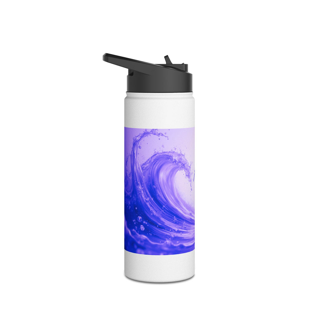 Aqua Wave Stainless Steel Water Bottle, Hydration Gift, Outdoor Adventure, Beach Vibes, Eco-Friendly, Travel Companion