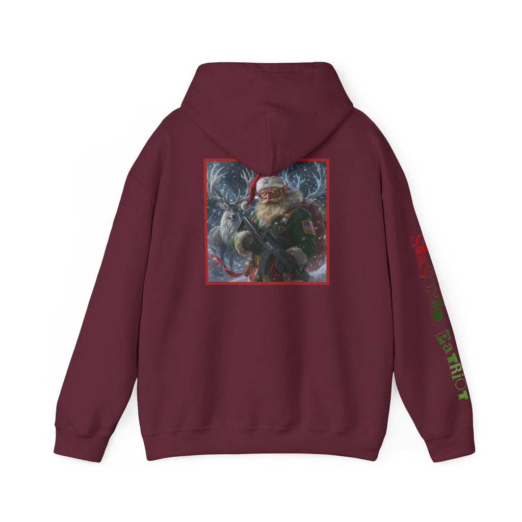 Christmas Elf Patriotic USA Hoodie, Sweatshirt, Unisex Hooded Pullover, Holiday Outerwear, Festive Winter Apparel