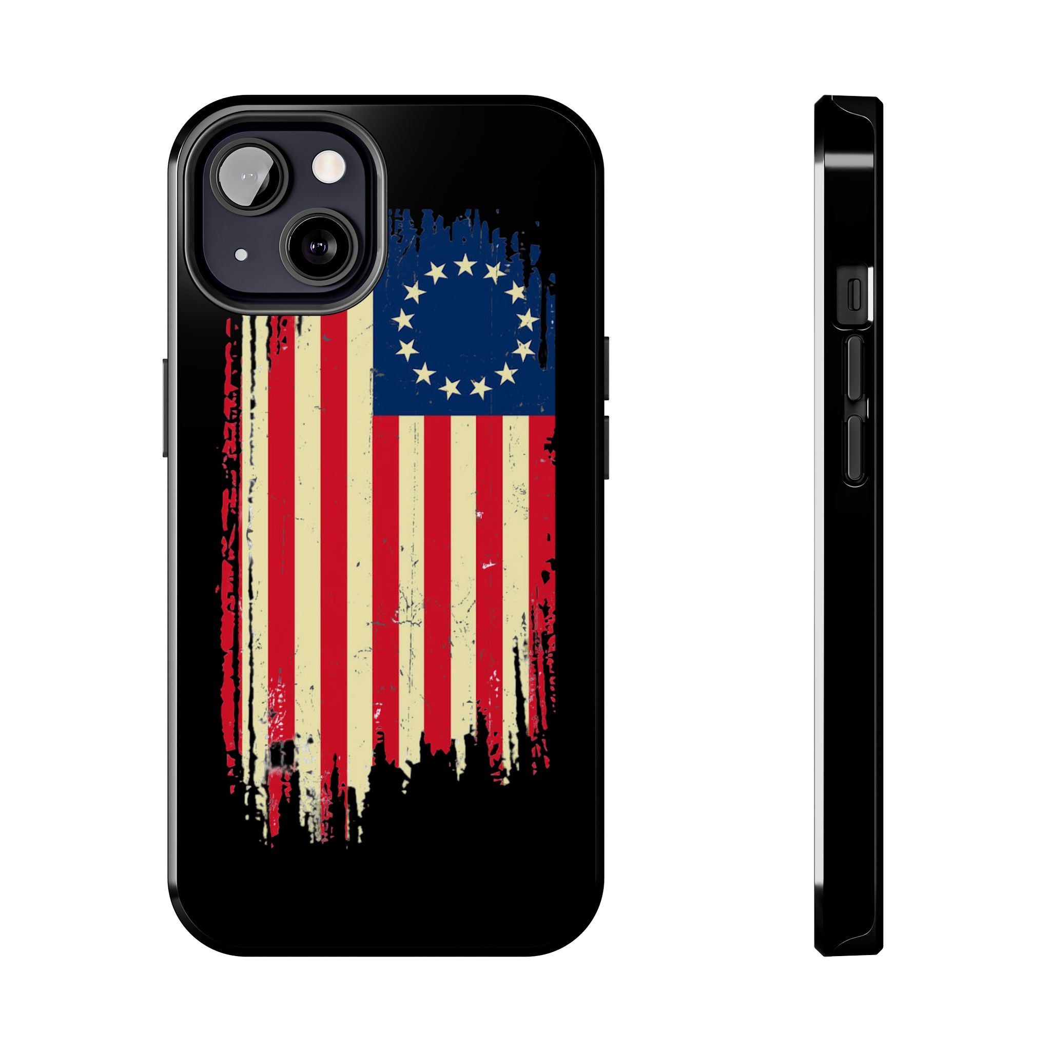 Patriotic Phone Cases with Vintage Flag Design, Tough Case for Independence Day, Memorial Day, 4th of July, Gift for Veterans, USA Pride