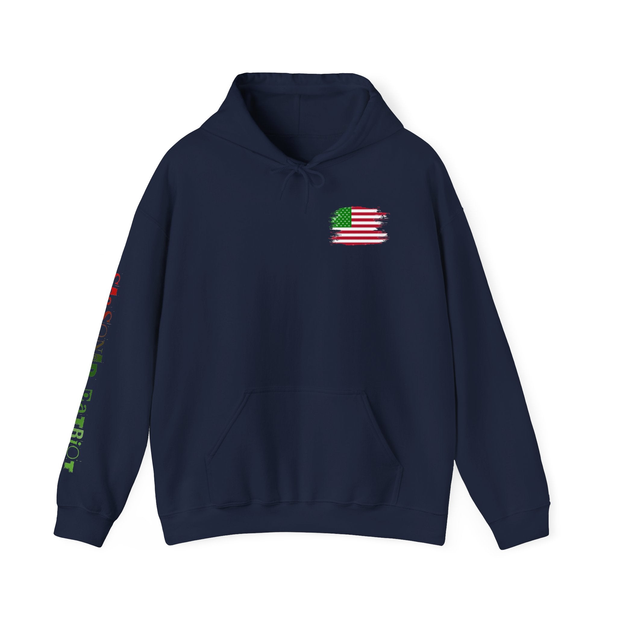 Christmas Santa Claus Patriotic USA Hoodie, Sweatshirt, Unisex Hooded Pullover, Holiday Outerwear, Festive Winter Apparel