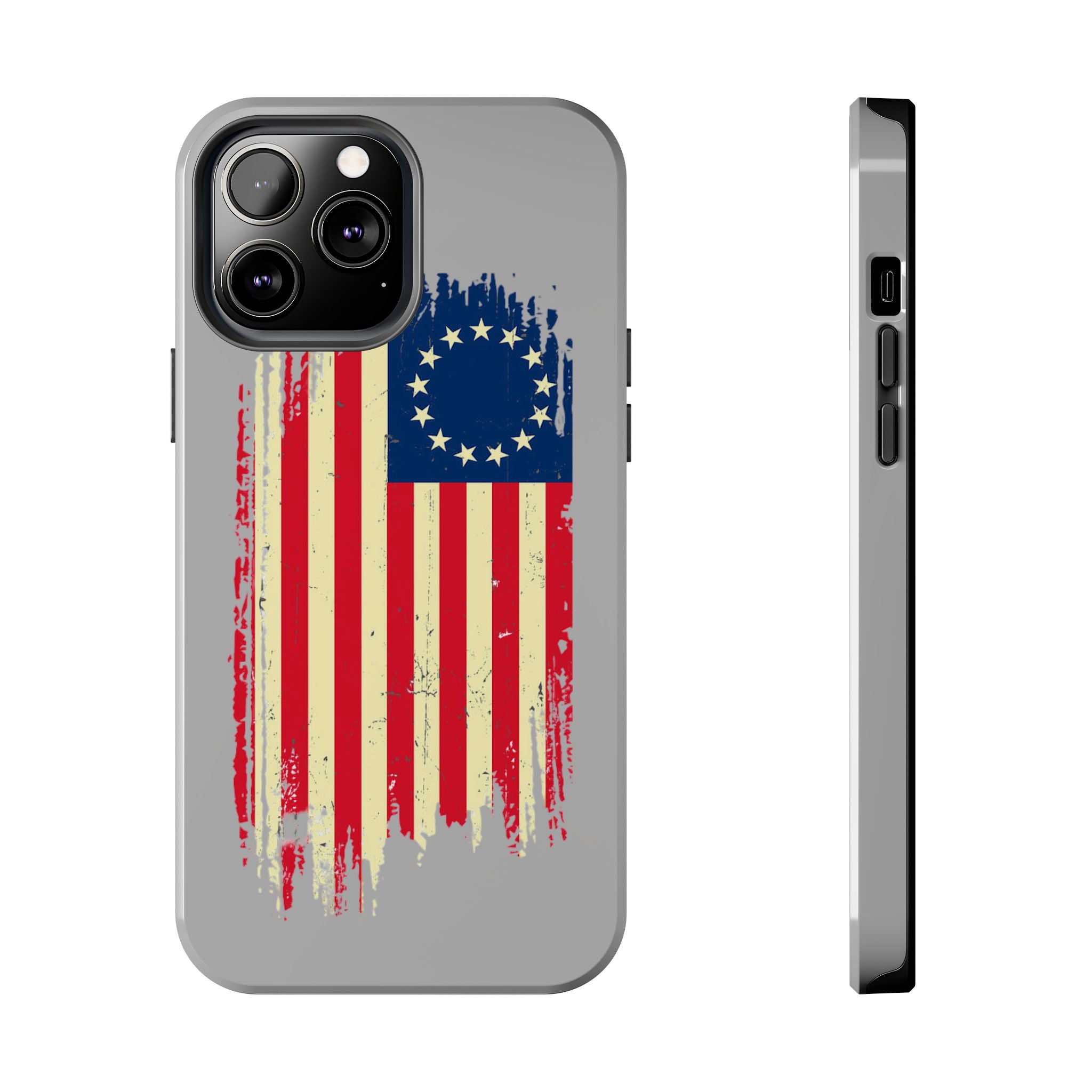 Patriotic Phone Cases with Vintage Flag Design, Tough Case for Independence Day, Memorial Day, 4th of July, Gift for Veterans, USA Pride