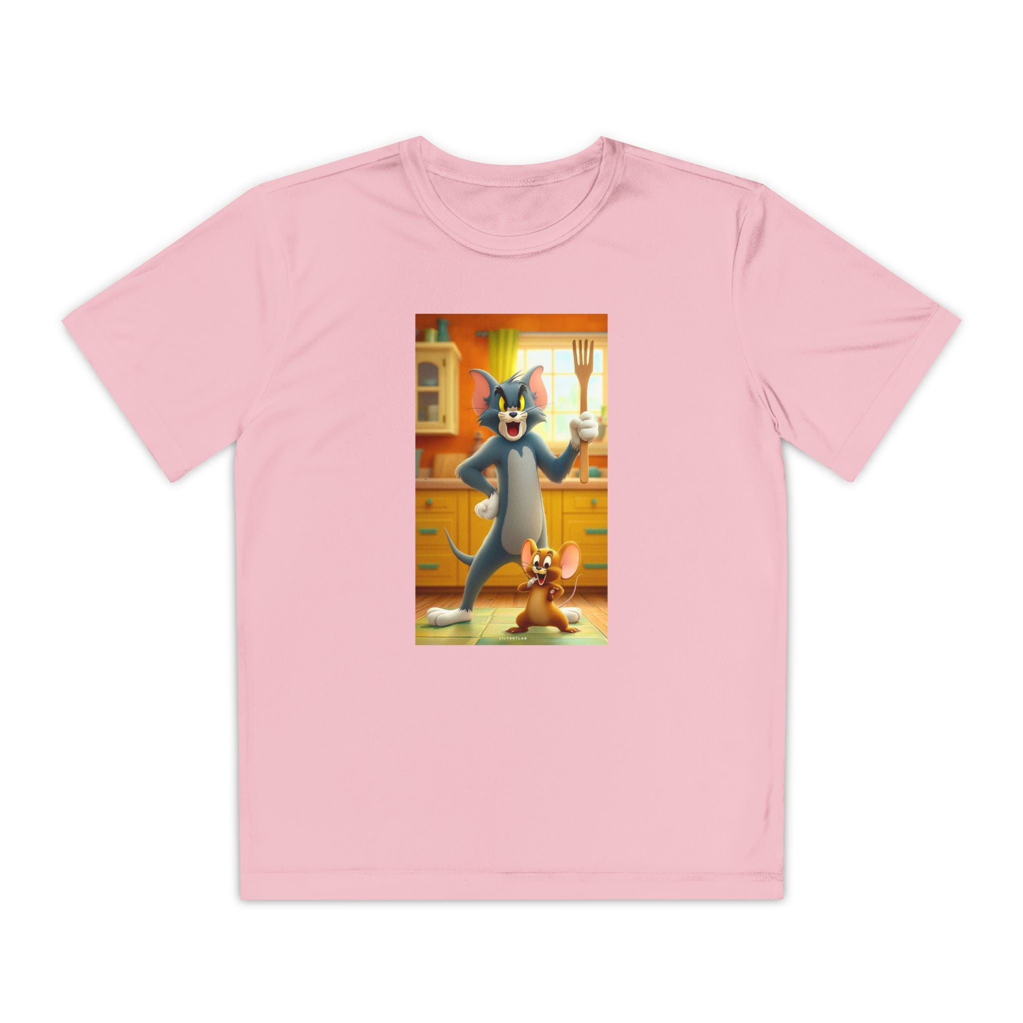 Youth Competitor Tee with Tom And Jerry design, Cartoon Graphic Kid's T-Shirt, Kids Tee, Children's Clothing, Funny Tee for Boys and Girls