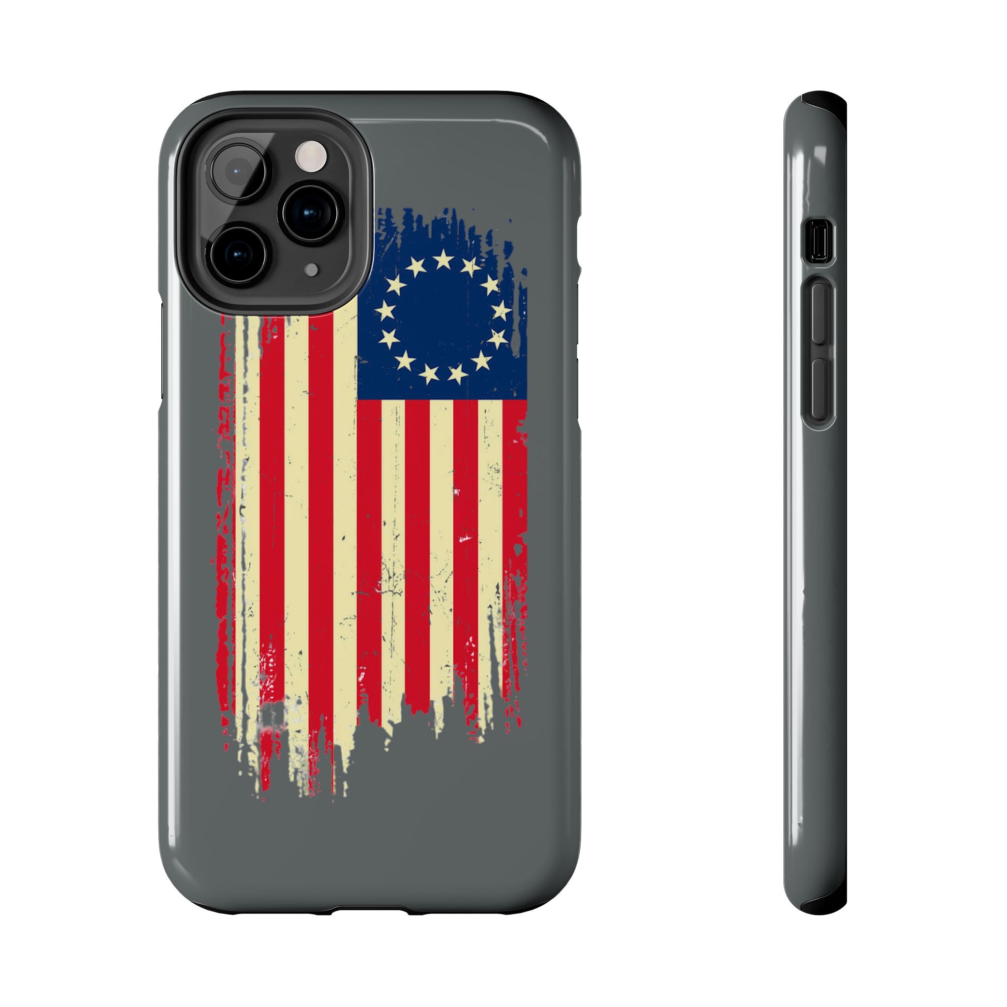Patriotic Phone Cases with Vintage Flag Design, Tough Case for Independence Day, Memorial Day, 4th of July, Gift for Veterans, USA Pride