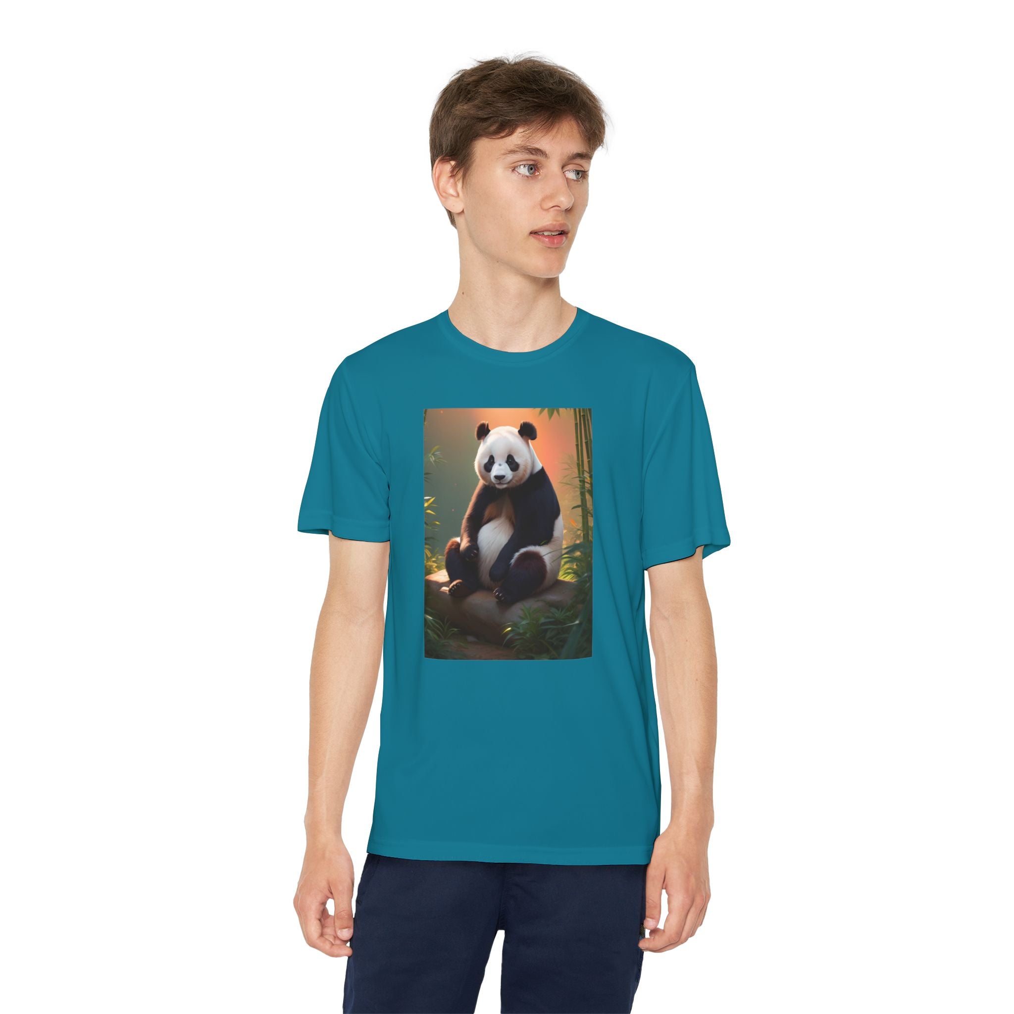 Panda Youth Tee Shirt, Kids Animal Graphic Top, Cute Black and White Tee, Children's Zoo Theme Shirt, Bamboo Bear Shirt, Kid's Nature Gift