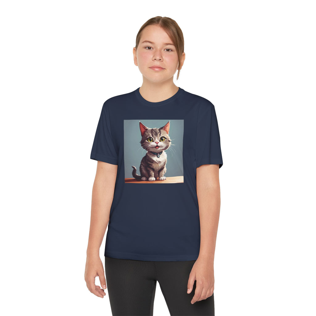 Youth Tee, Cute Kitten Graphic Shirt for Kids, Cat Lover Gift, Animal Theme Top, Children's Clothing, Feline Print Apparel