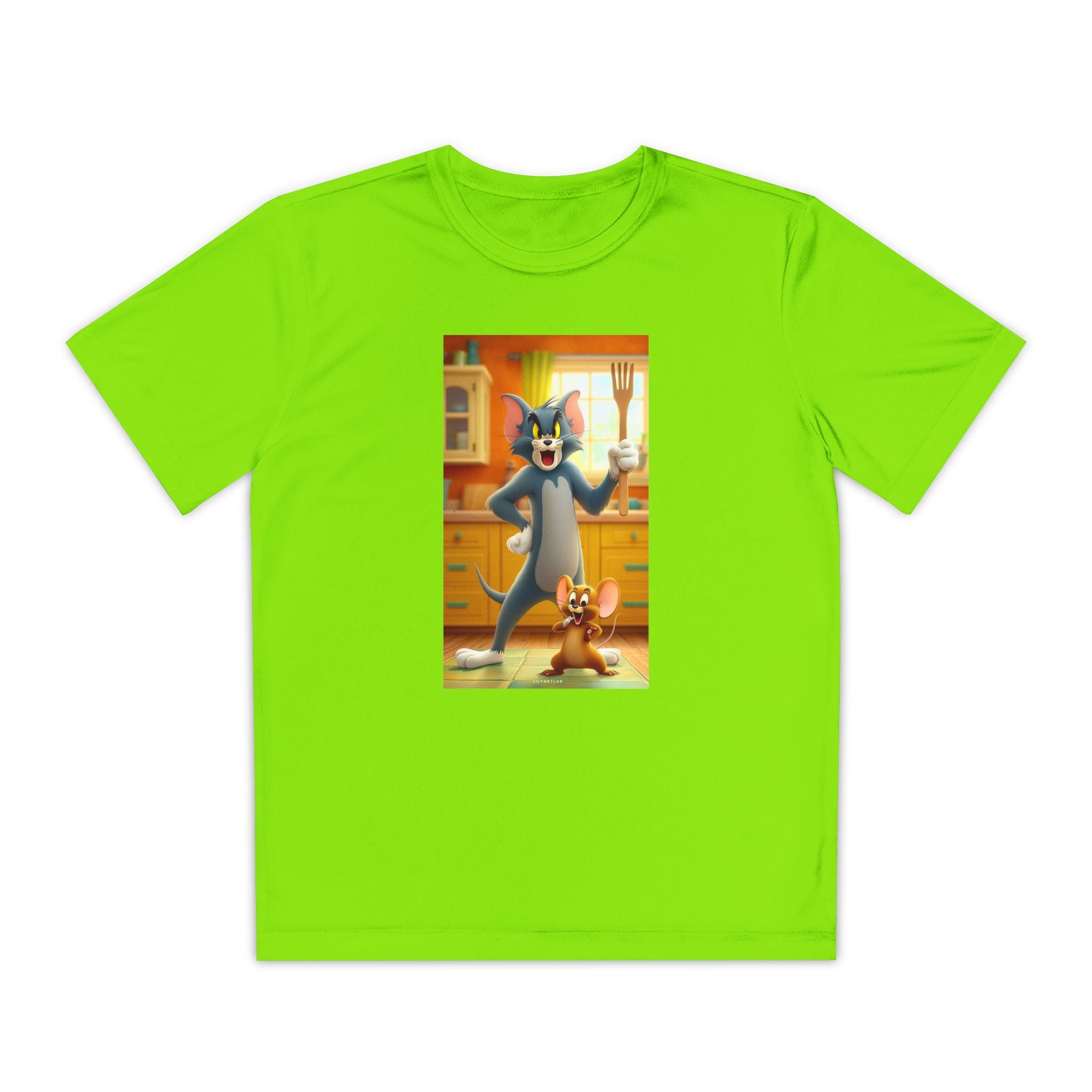 Youth Competitor Tee with Tom And Jerry design, Cartoon Graphic Kid's T-Shirt, Kids Tee, Children's Clothing, Funny Tee for Boys and Girls