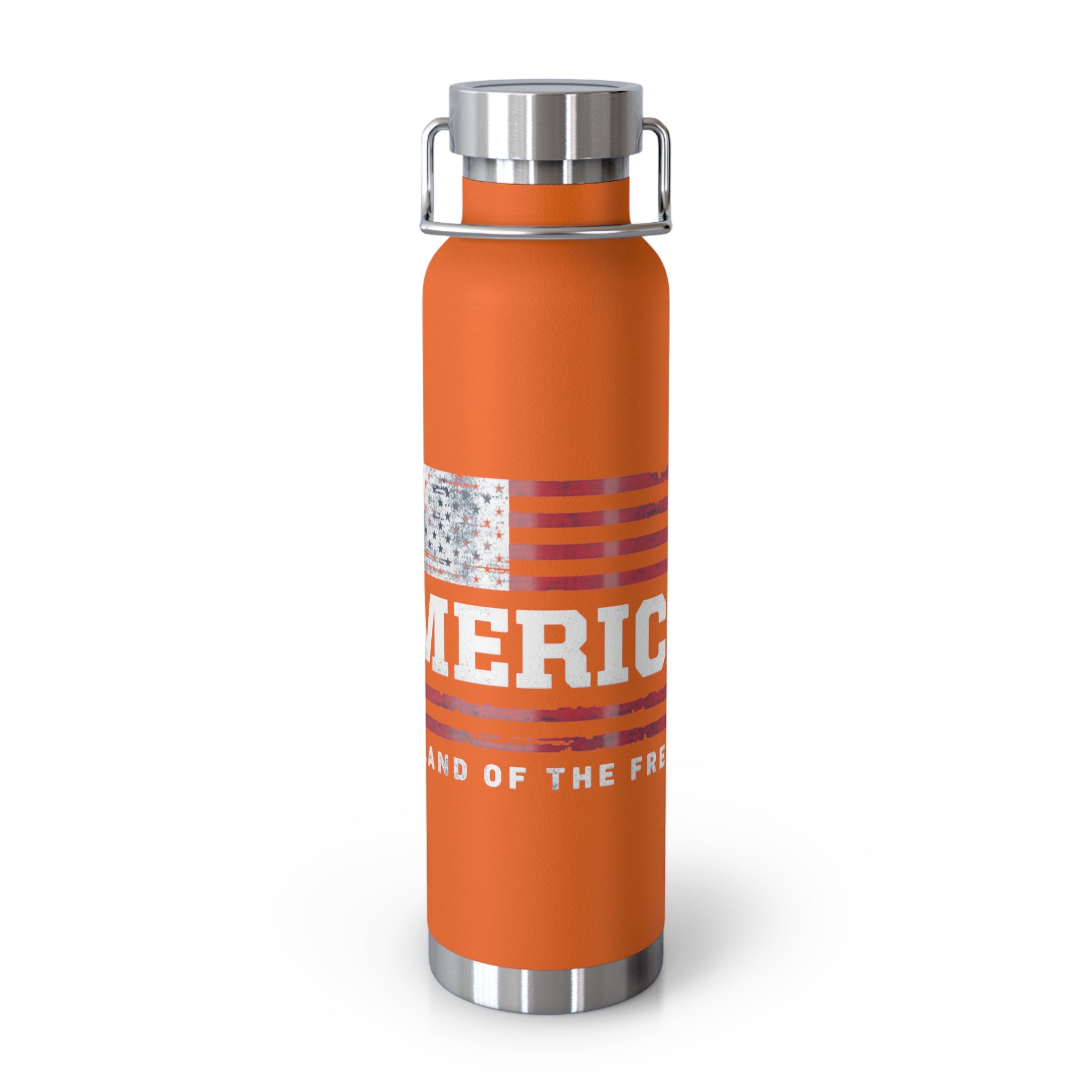 Merica Flag Patriotic Copper Insulated Water Bottle