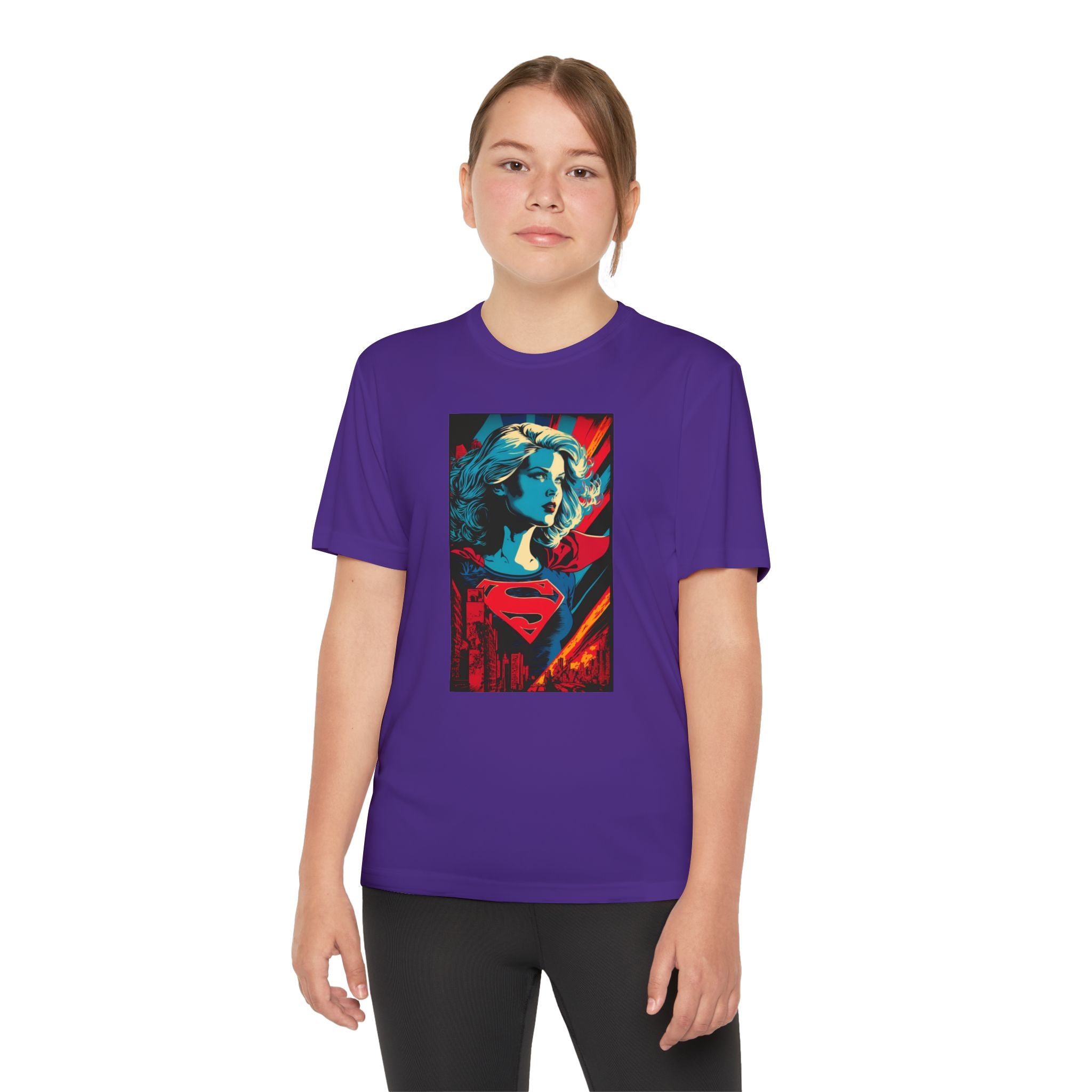 Superhero Youth T-Shirt Sports Graphic Tee, Cool Athletic Shirt for Kids
