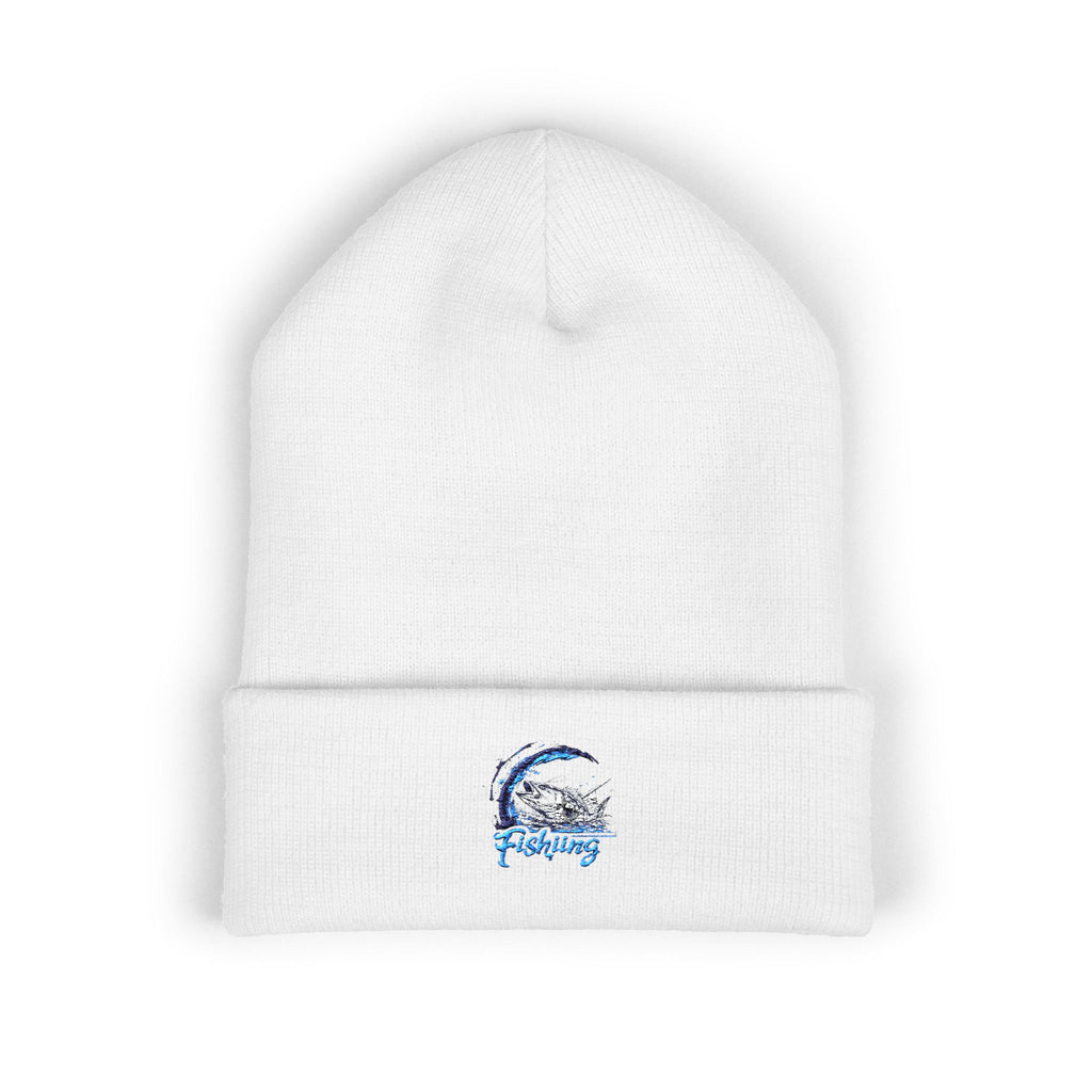 Beanie, Fishing Embroidered Hat for Outdoor Enthusiasts, Angler Gift, Fisherman Apparel, Winter Headwear, Knit Cap