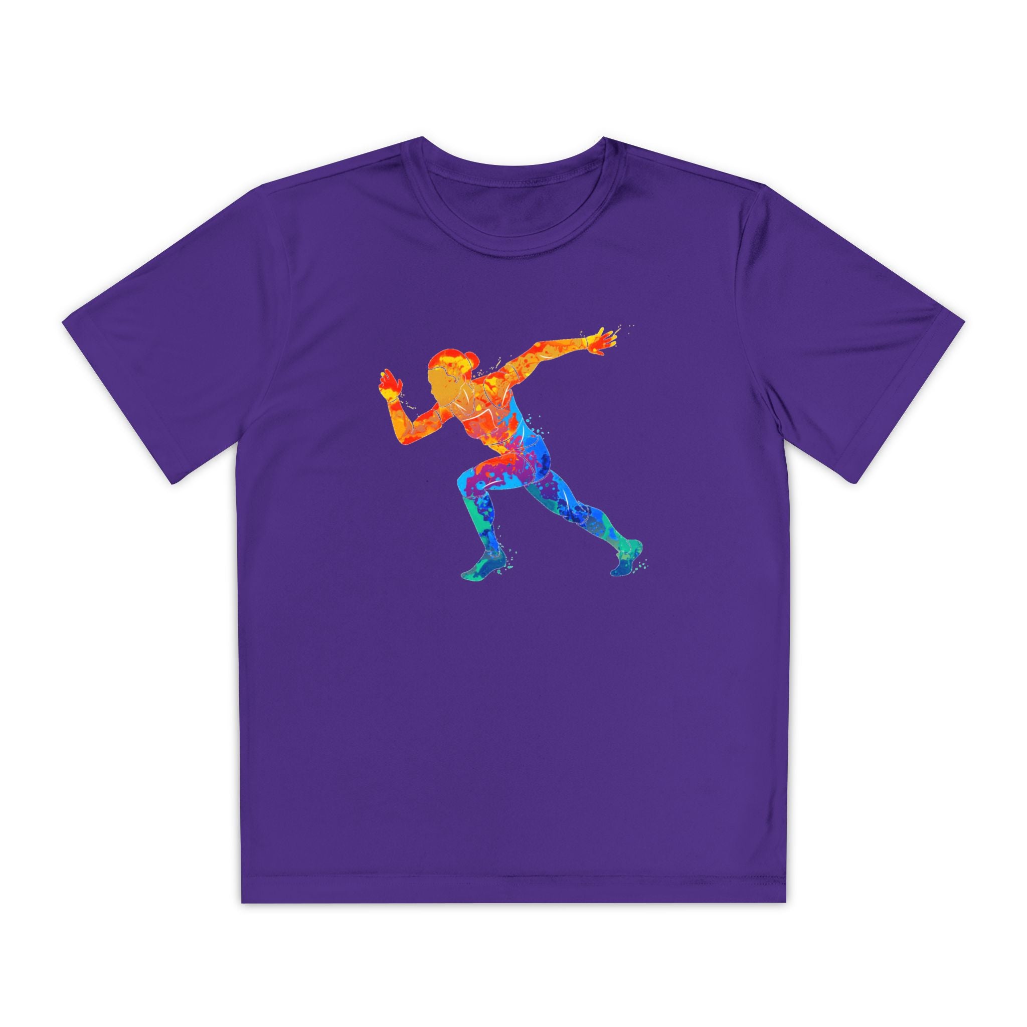 Running Youth T-Shirt Sports Graphic Tee, Cool Athletic Shirt for Kids, Perfect for Sports Events, Team Spirit