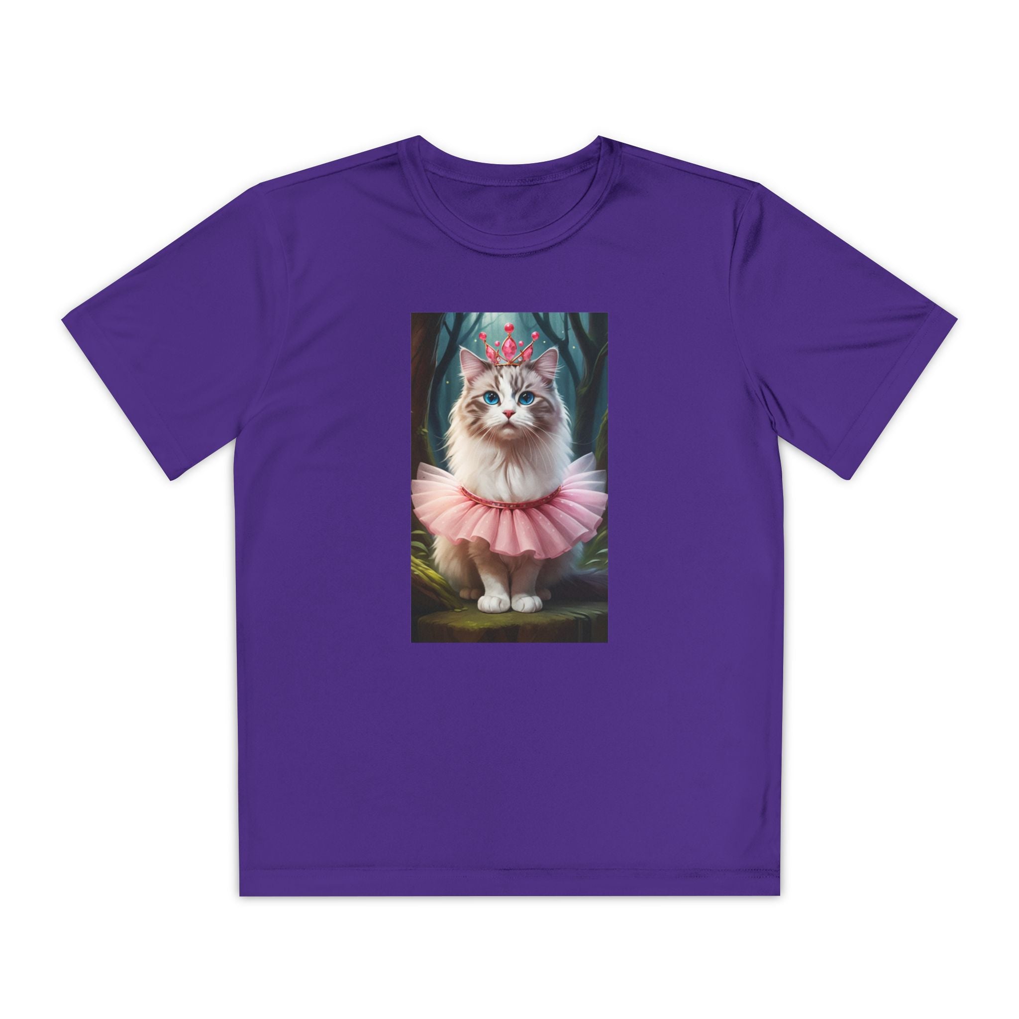 Graphic Tee, Cute Cartoon Kitten, Kids Animal Lover Shirt, Kitty Princess Design, Youth Tee for Girls and Boys, Funny Cat Shirt, Gift for