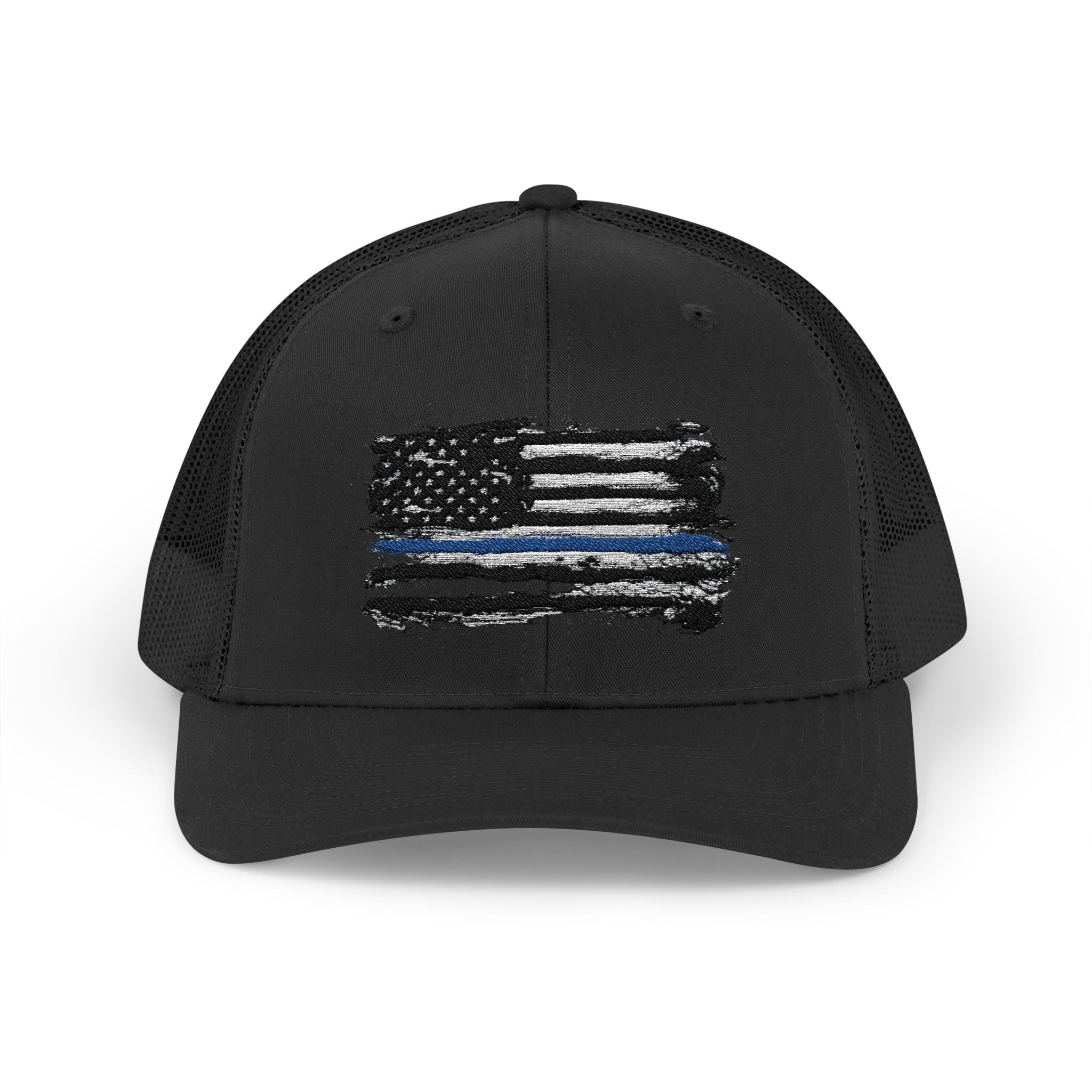 Thin Blue Line Patriotic Snapback Trucker Cap with Thin Red Line Design, Ideal for First Responders, Supportive Gifts, Everyday Wear