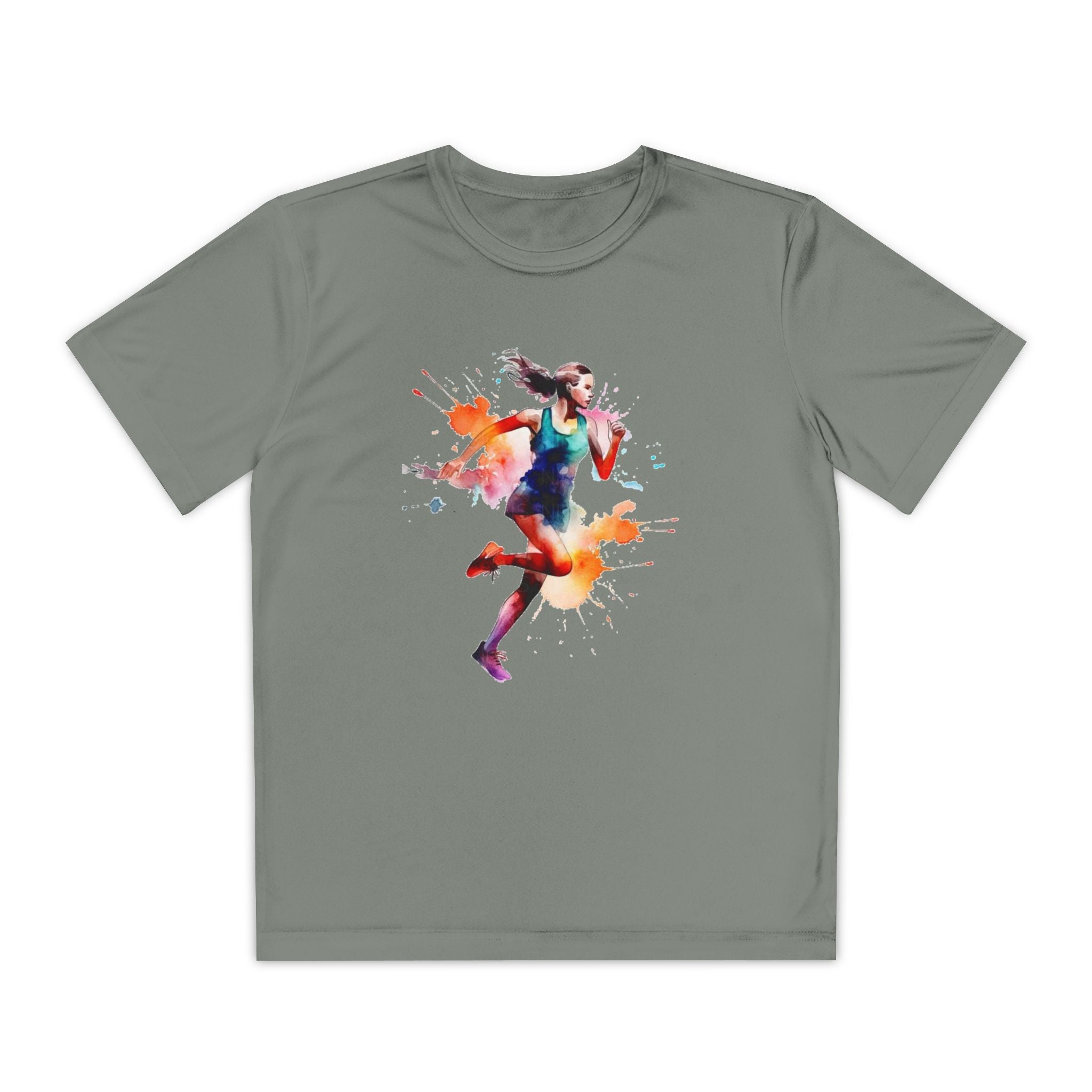 Running Youth T-Shirt Sports Graphic Tee, Cool Athletic Shirt for Kids, Perfect for Sports Events, Team Spirit