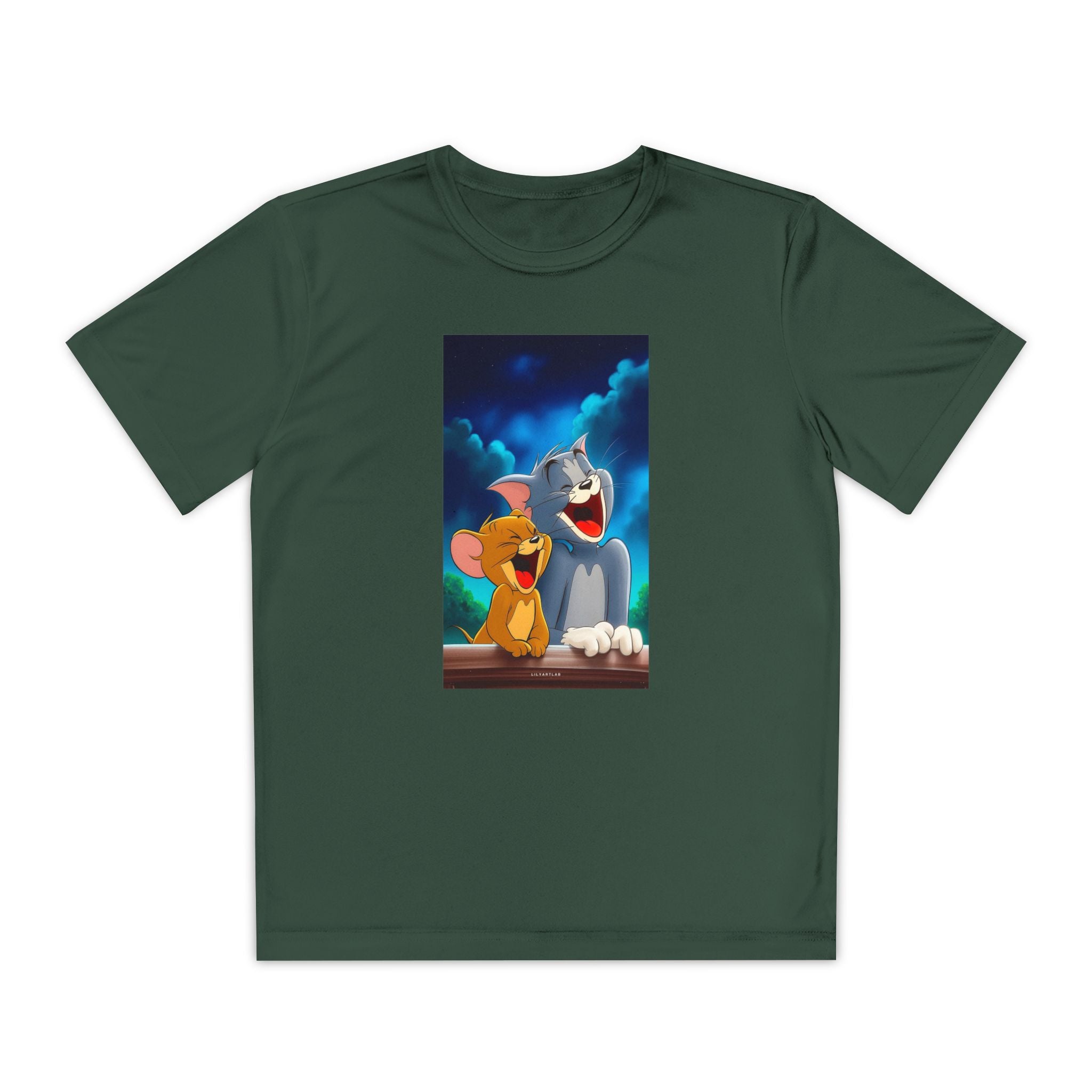 Youth Competitor Tee with Tom And Jerry design, Cartoon Graphic Kid's T-Shirt, Kids Tee, Children's Clothing, Funny Tee for Boys and Girls