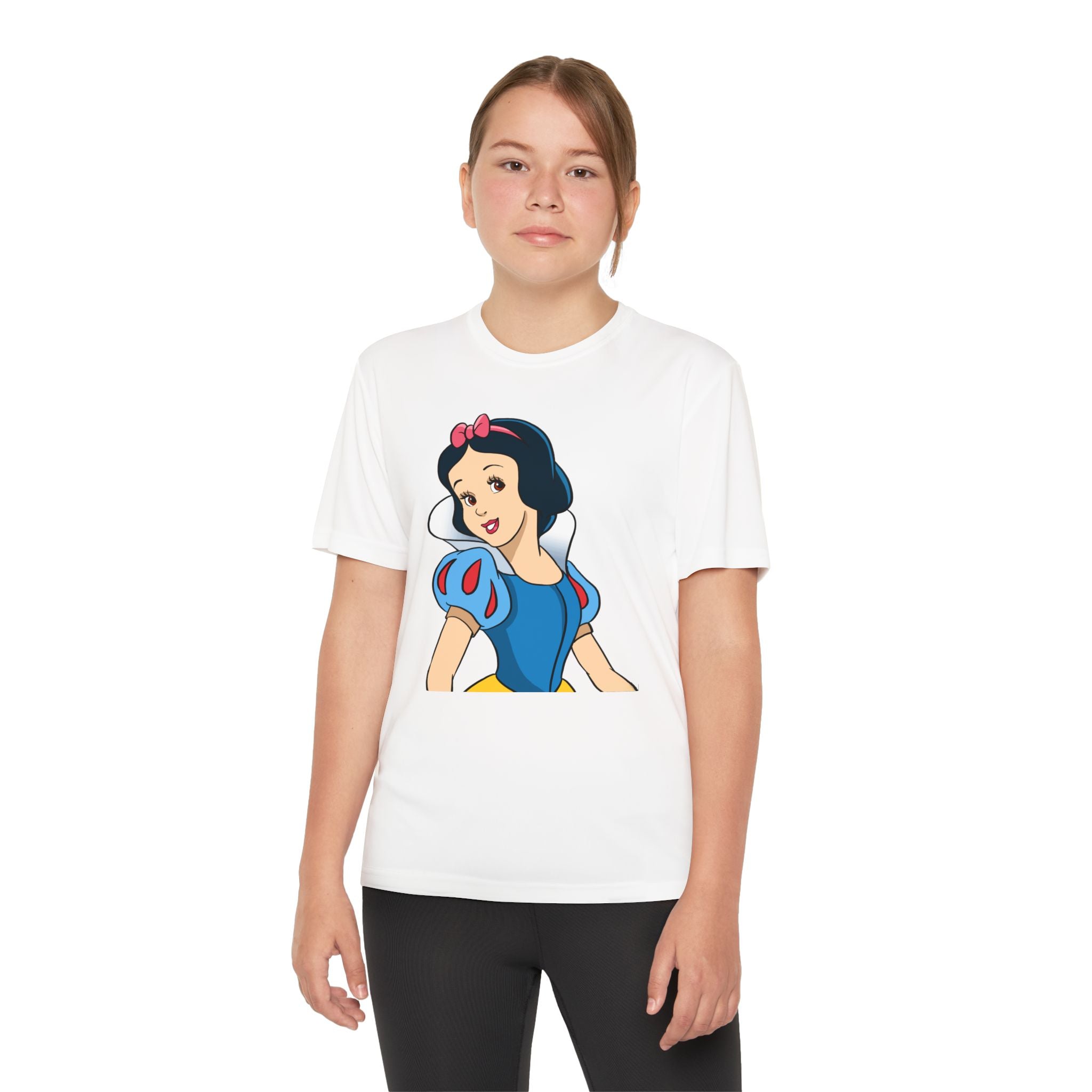Snow White Youth T-Shirt Sports Graphic Tee, Cool Athletic Shirt for Kids, Perfect for Sports Events, Team Spirit