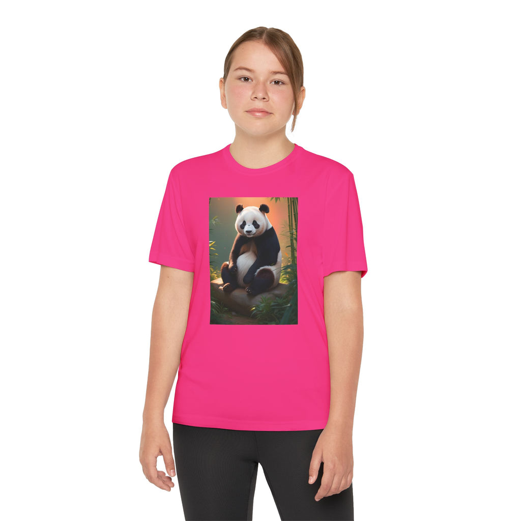 Panda Youth Tee Shirt, Kids Animal Graphic Top, Cute Black and White Tee, Children's Zoo Theme Shirt, Bamboo Bear Shirt, Kid's Nature Gift