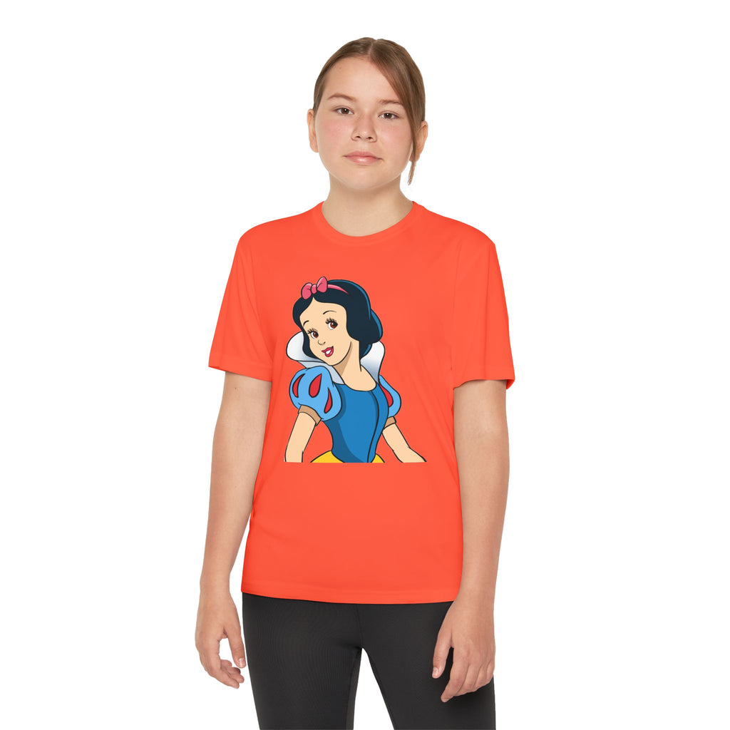 Snow White Youth T-Shirt Sports Graphic Tee, Cool Athletic Shirt for Kids, Perfect for Sports Events, Team Spirit