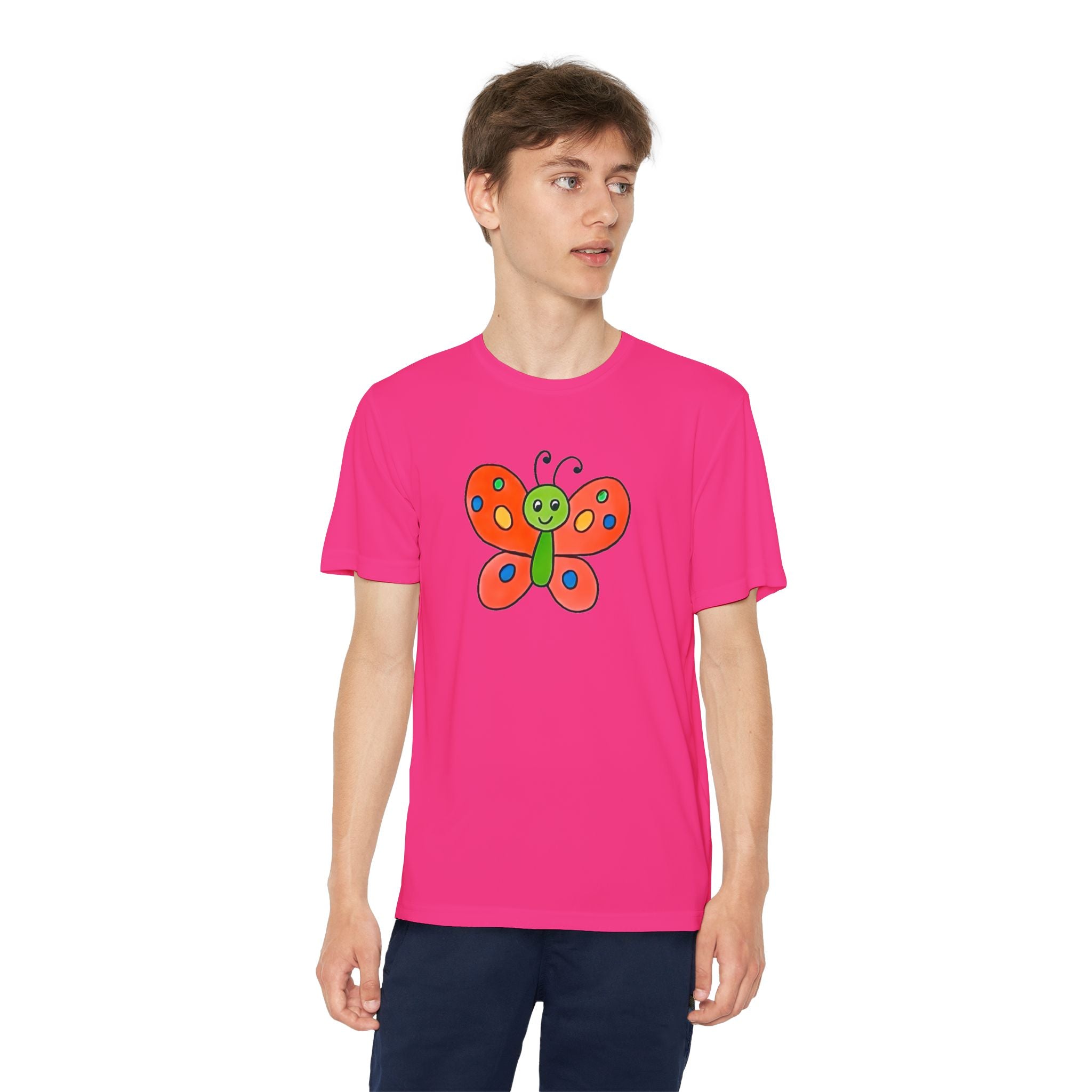 Butterffy Youth T-Shirt Sports Graphic Tee, Cool Athletic Shirt for Kids, Perfect for Sports Events, Team Spirit