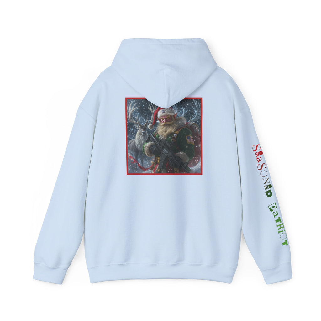Christmas Elf Patriotic USA Hoodie, Sweatshirt, Unisex Hooded Pullover, Holiday Outerwear, Festive Winter Apparel