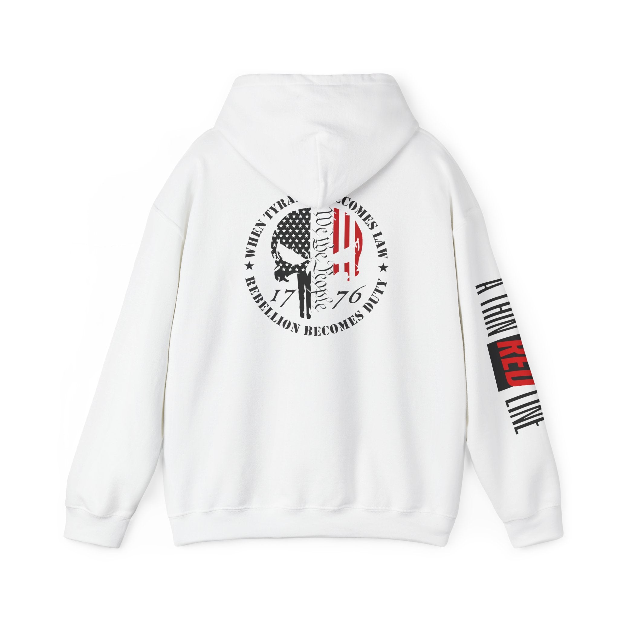 Thin Red Line Firefighter Patriotic Hoodie, Fireman Sweatshirt, First Responder Hoodie, Patriotic Firefighter Pullover, Firefighter Gift,