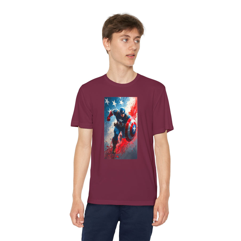 Captain America Superhero Marvel Patriotic, Kids Graphic T-Shirt, Boys Hero Top, Girls Comic Book Clothing, Birthday
