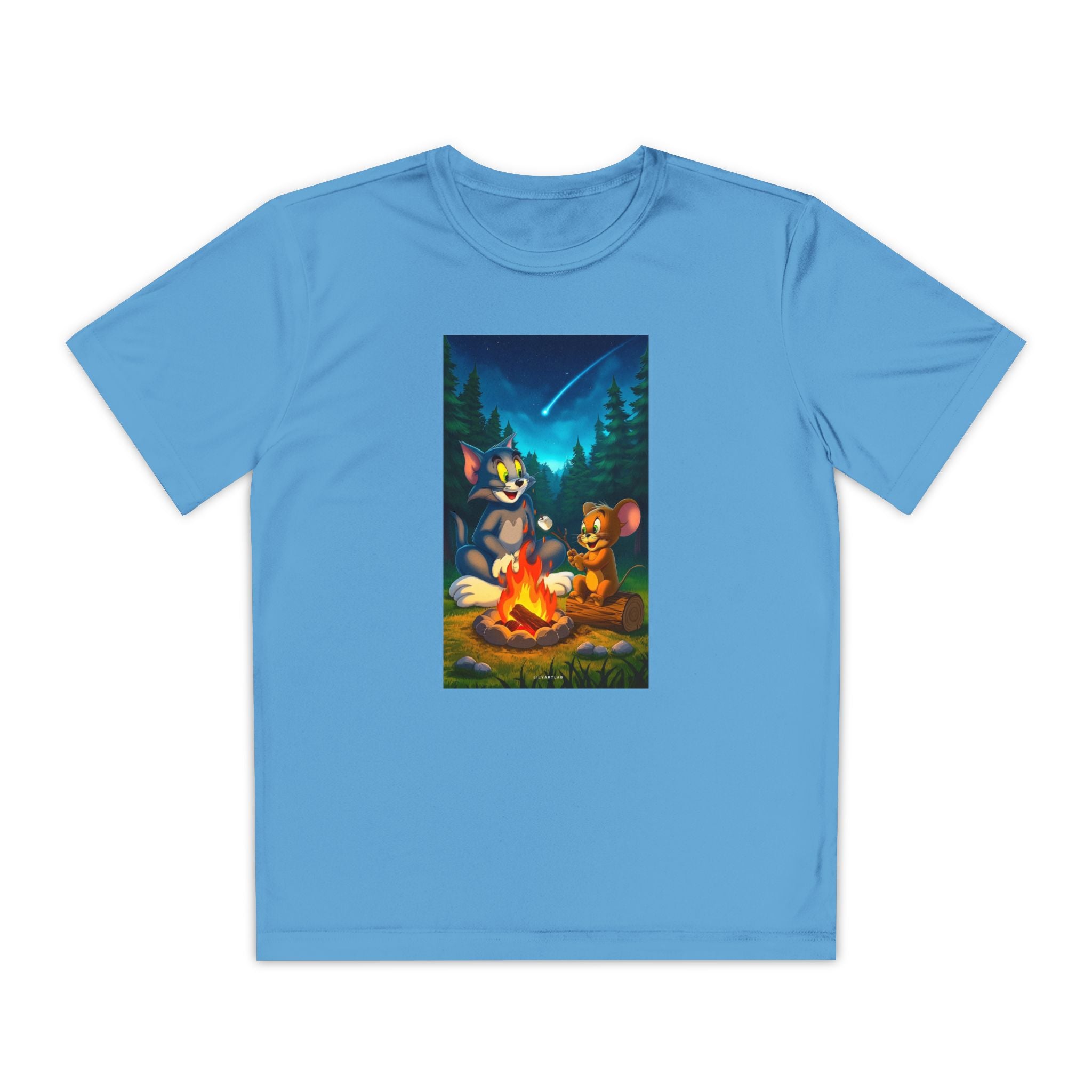 Youth Competitor Tee with Tom And Jerry design, Cartoon Graphic Kid's T-Shirt, Kids Tee, Children's Clothing, Funny Tee for Boys and Girls