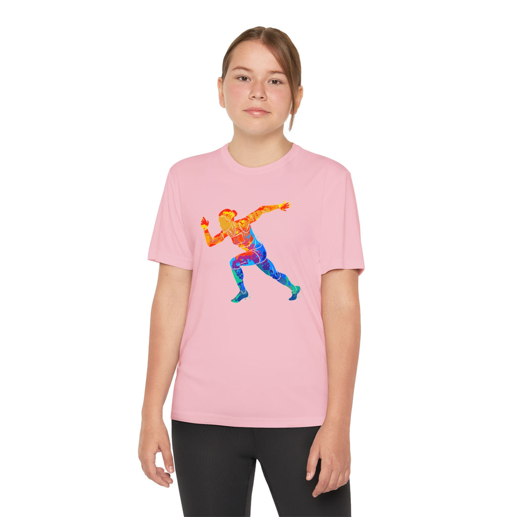 Running Youth T-Shirt Sports Graphic Tee, Cool Athletic Shirt for Kids, Perfect for Sports Events, Team Spirit