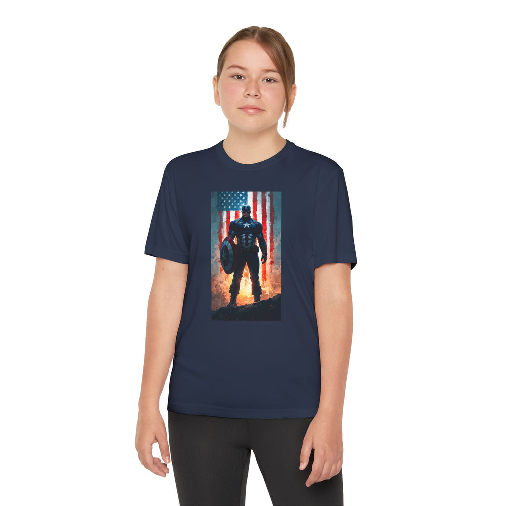 Captain America Superhero Marvel Patriotic, Kids Graphic T-Shirt, Boys Hero Top, Girls Comic Book Clothing, Birthday