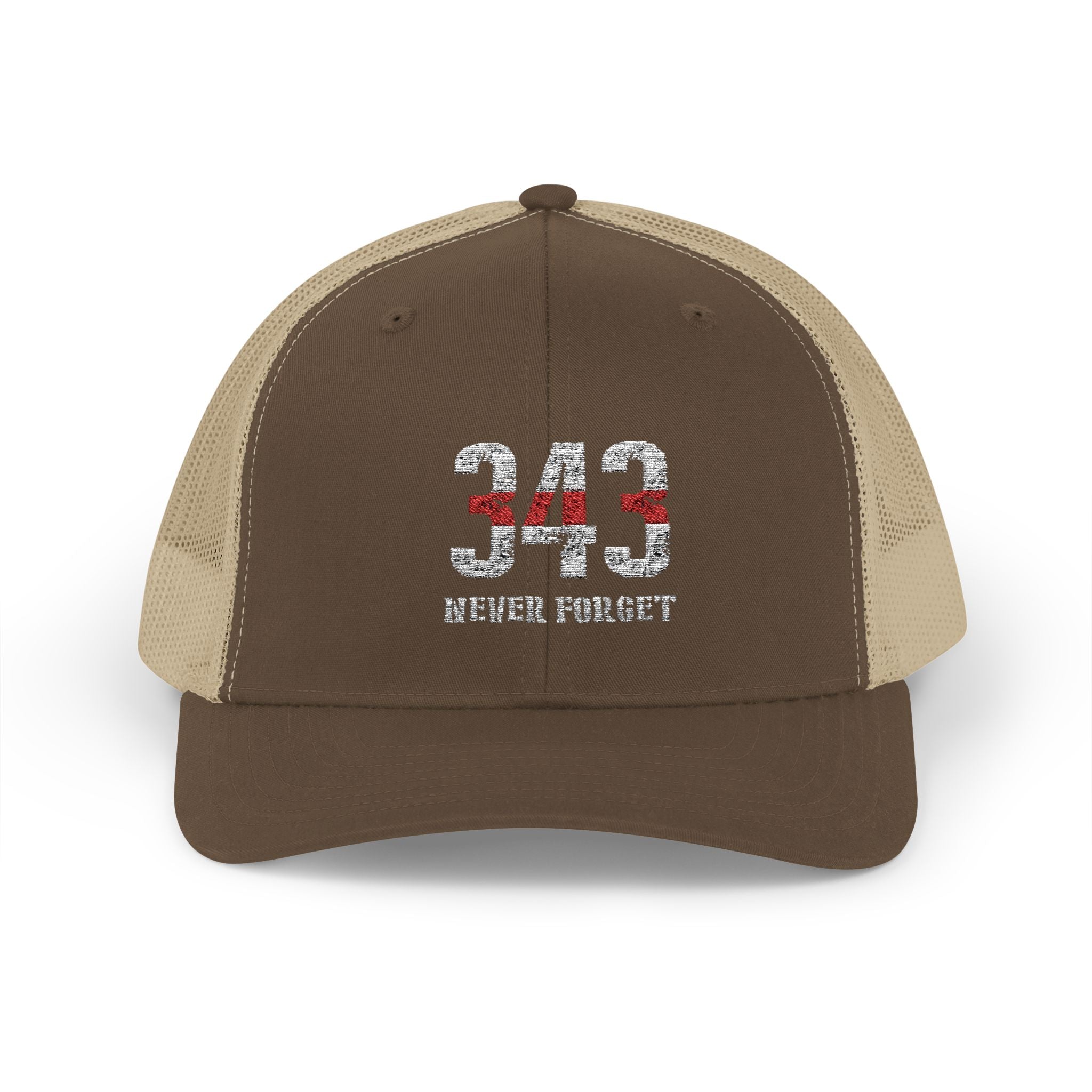 343 Firearms Snapback Trucker Cap with Thin Red Line Design, Ideal for First Responders, Supportive Gifts, Memorials, Everyday Wear