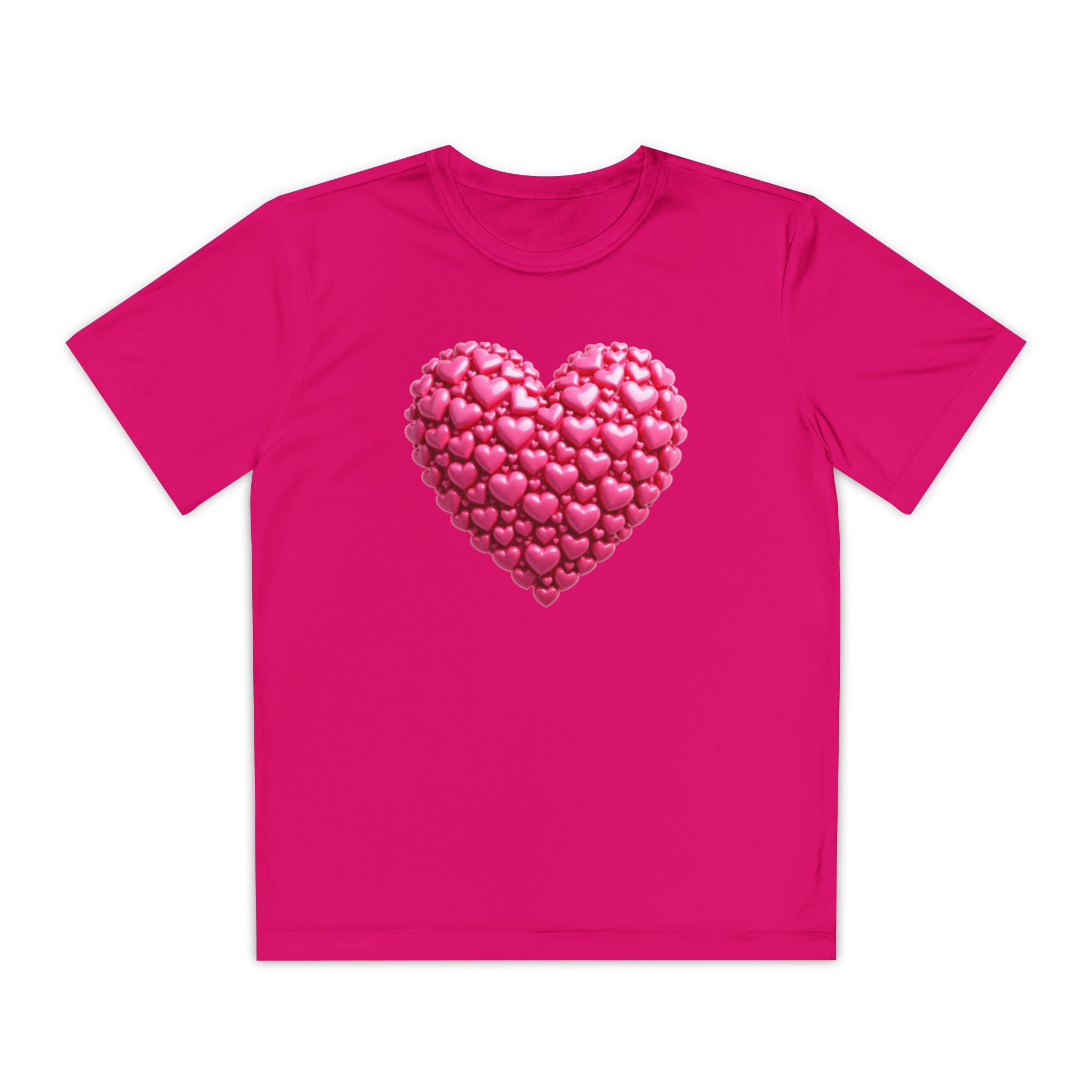 Heart Youth T-Shirt Sports Graphic Tee, Cool Athletic Shirt for Kids, Perfect for Sports Events, Team Spirit