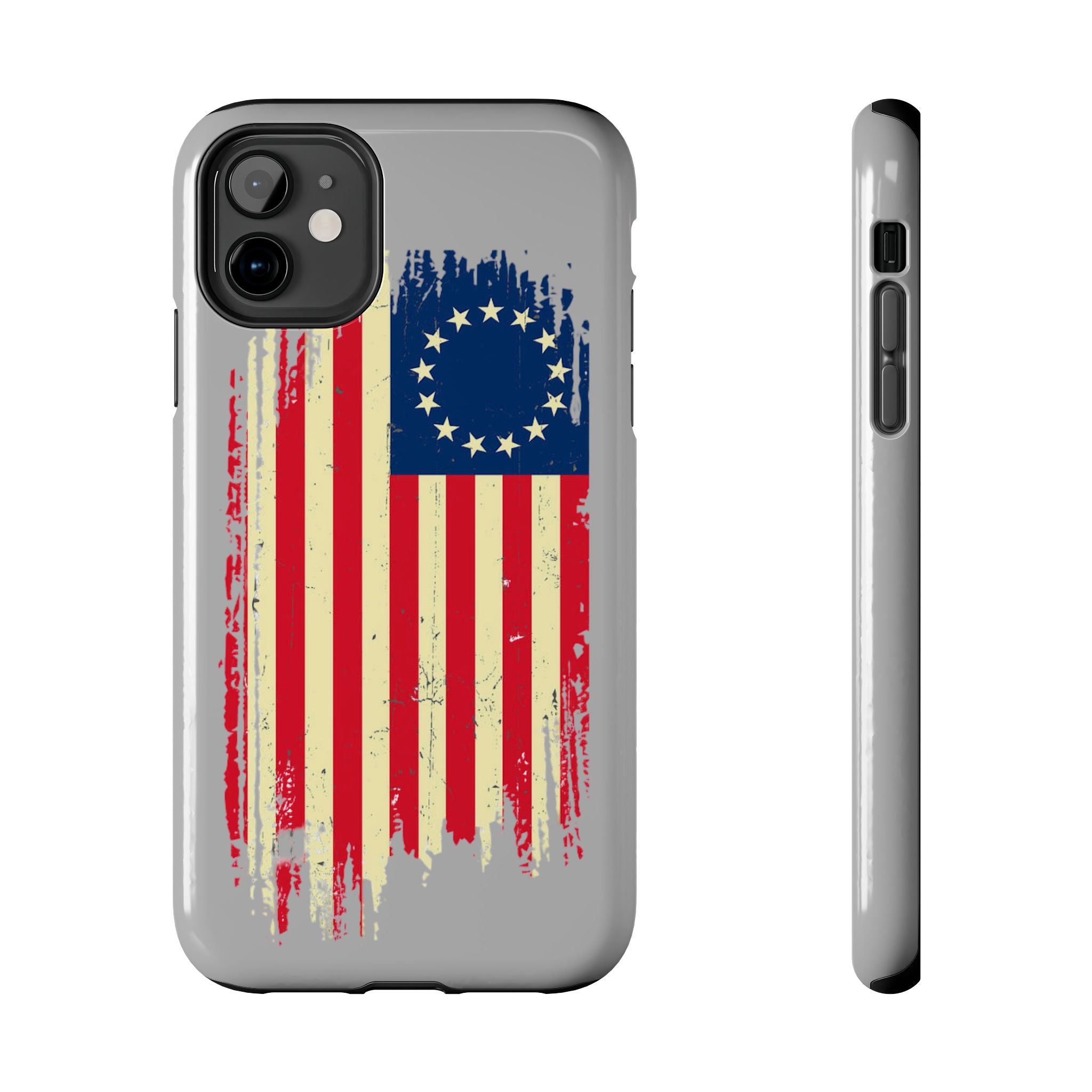 Patriotic Phone Cases with Vintage Flag Design, Tough Case for Independence Day, Memorial Day, 4th of July, Gift for Veterans, USA Pride