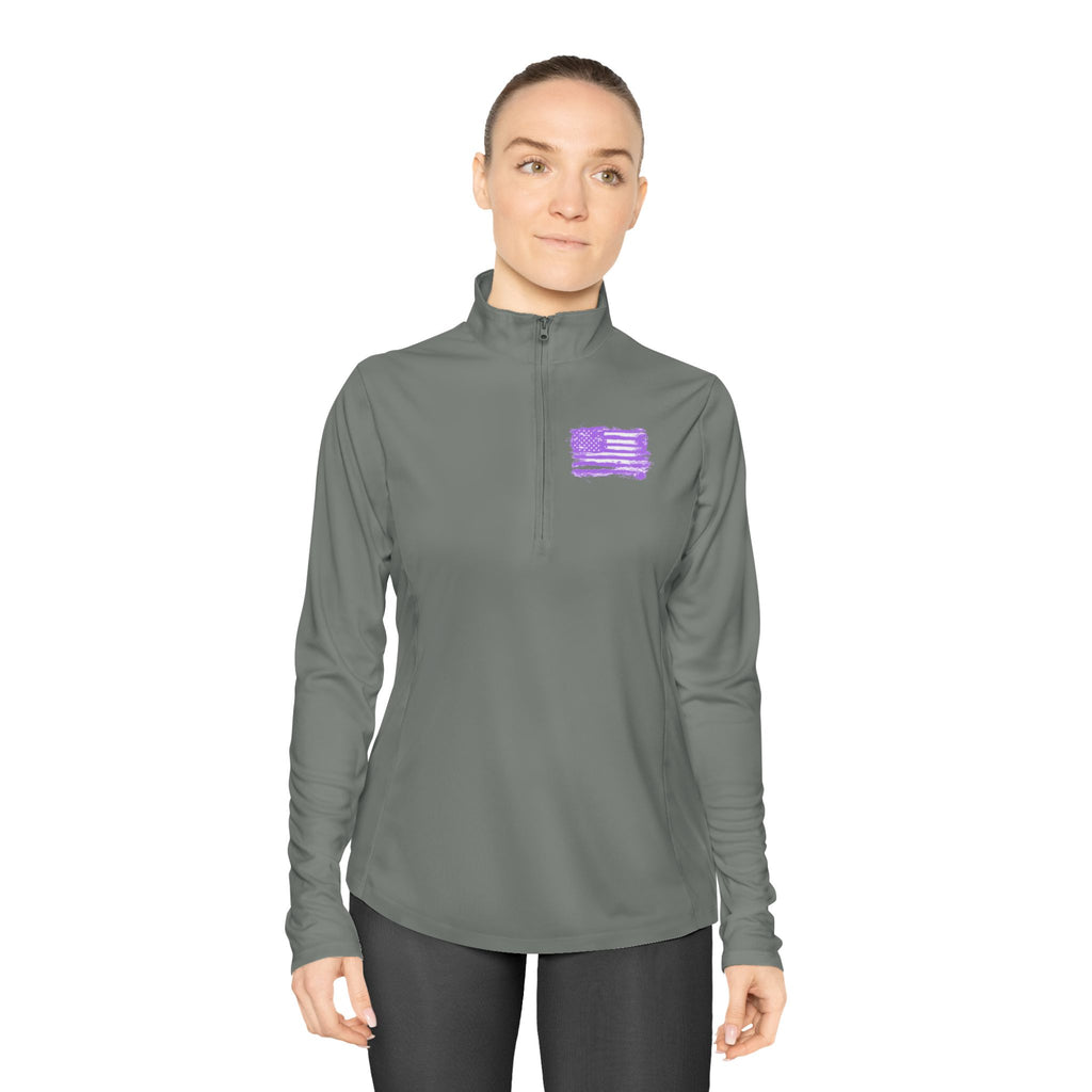 Ladies Quarter-Zip Pullover with Motivational Running Design, Athletic Apparel, Activewear, Sportswear, Fitness Gift, Running Top