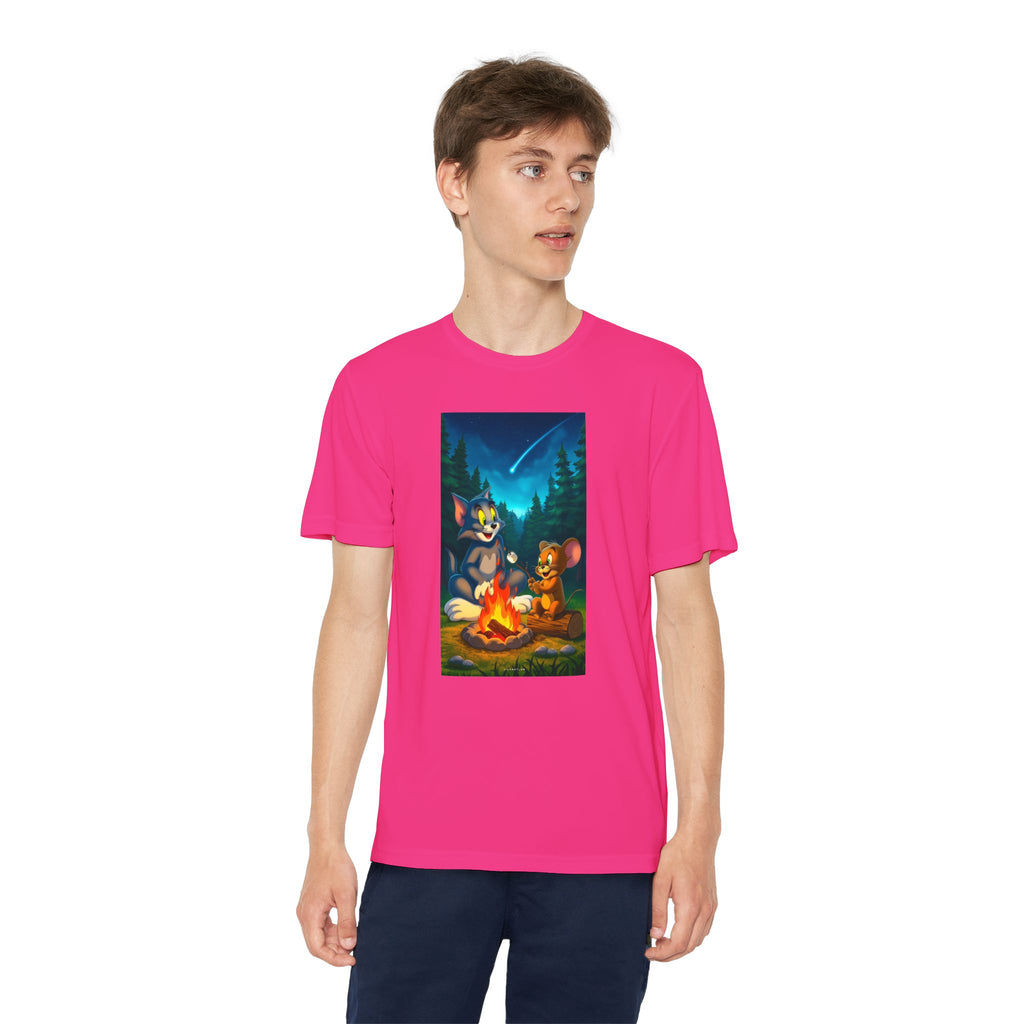 Youth Competitor Tee with Tom And Jerry design, Cartoon Graphic Kid's T-Shirt, Kids Tee, Children's Clothing, Funny Tee for Boys and Girls